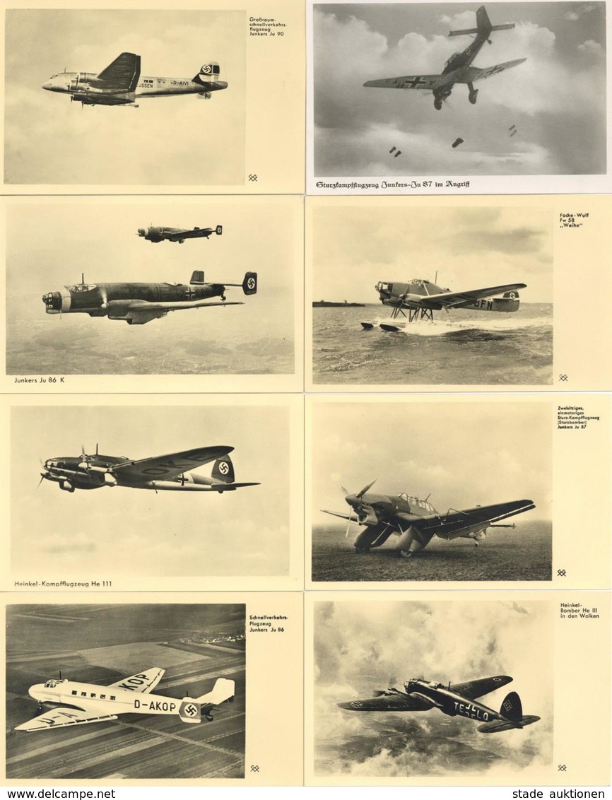 Flugzeug WK II Lot Mit 16 Foto-Karten Dabei 2x Zeppelin 1x Zivil I-II Aviation Dirigeable - 1939-1945: 2. Weltkrieg