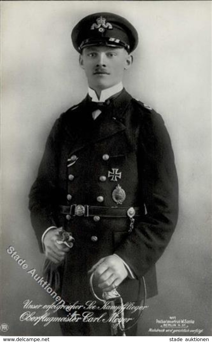 Sanke, Pilot Nr. 411 Meyer, Carl Oberflugmeister Foto AK I-II - 1914-1918: 1ère Guerre