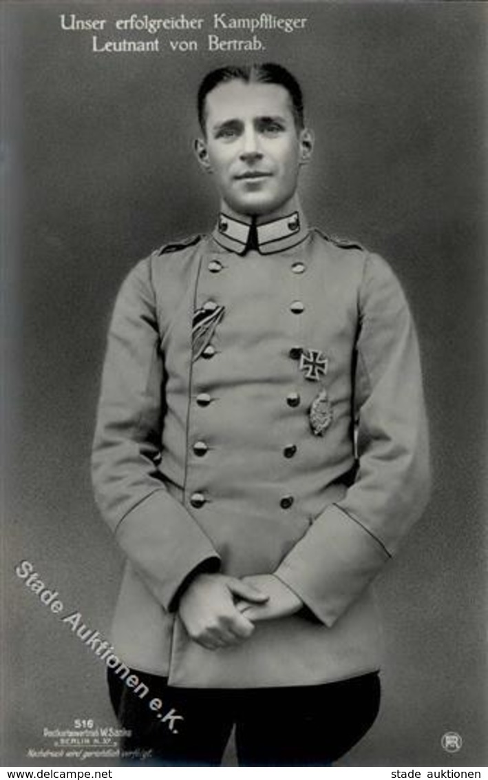 Sanke, Pilot Nr. 516 Bertrab V. Leutnant Foto AK I-II - 1914-1918: 1ère Guerre