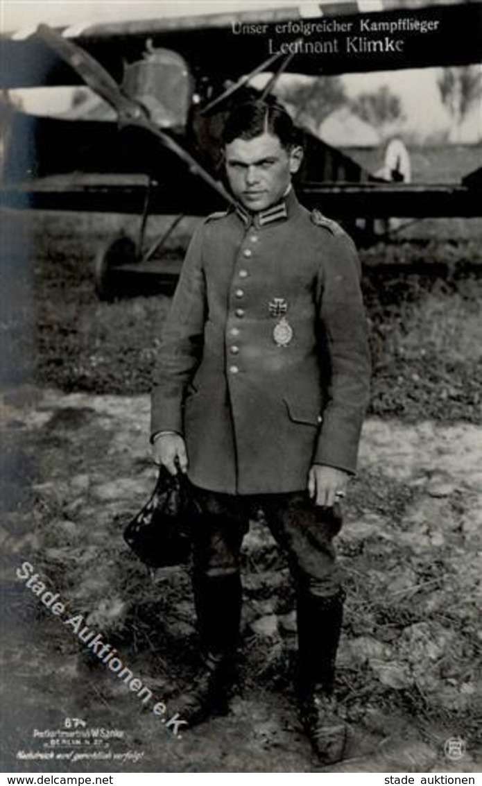 Sanke, Pilot Nr. 674 Klimke Leutnant Foto AK I-II - 1914-1918: 1st War