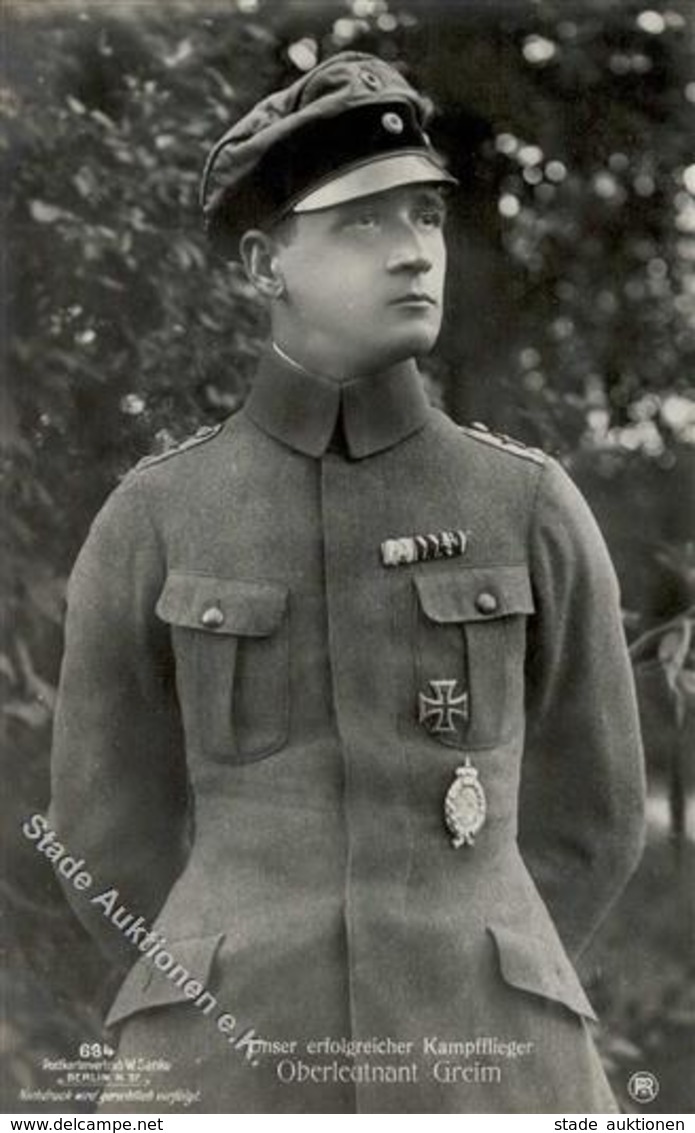Sanke, Pilot Nr. 684 Greim Oberleutnant Foto AK I-II - 1914-1918: 1st War