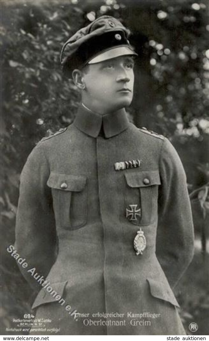 Sanke, Pilot Nr. 684 Greim Oberleutnant Foto AK I-II - 1914-1918: 1. Weltkrieg