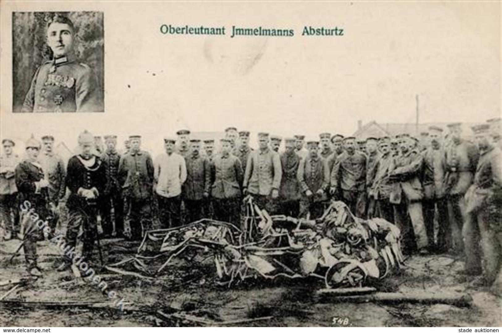 Fliegerasse (WK I) Piloten Immelmann Oberleutnant Absturtz 1916 I-II - 1914-1918: 1. Weltkrieg