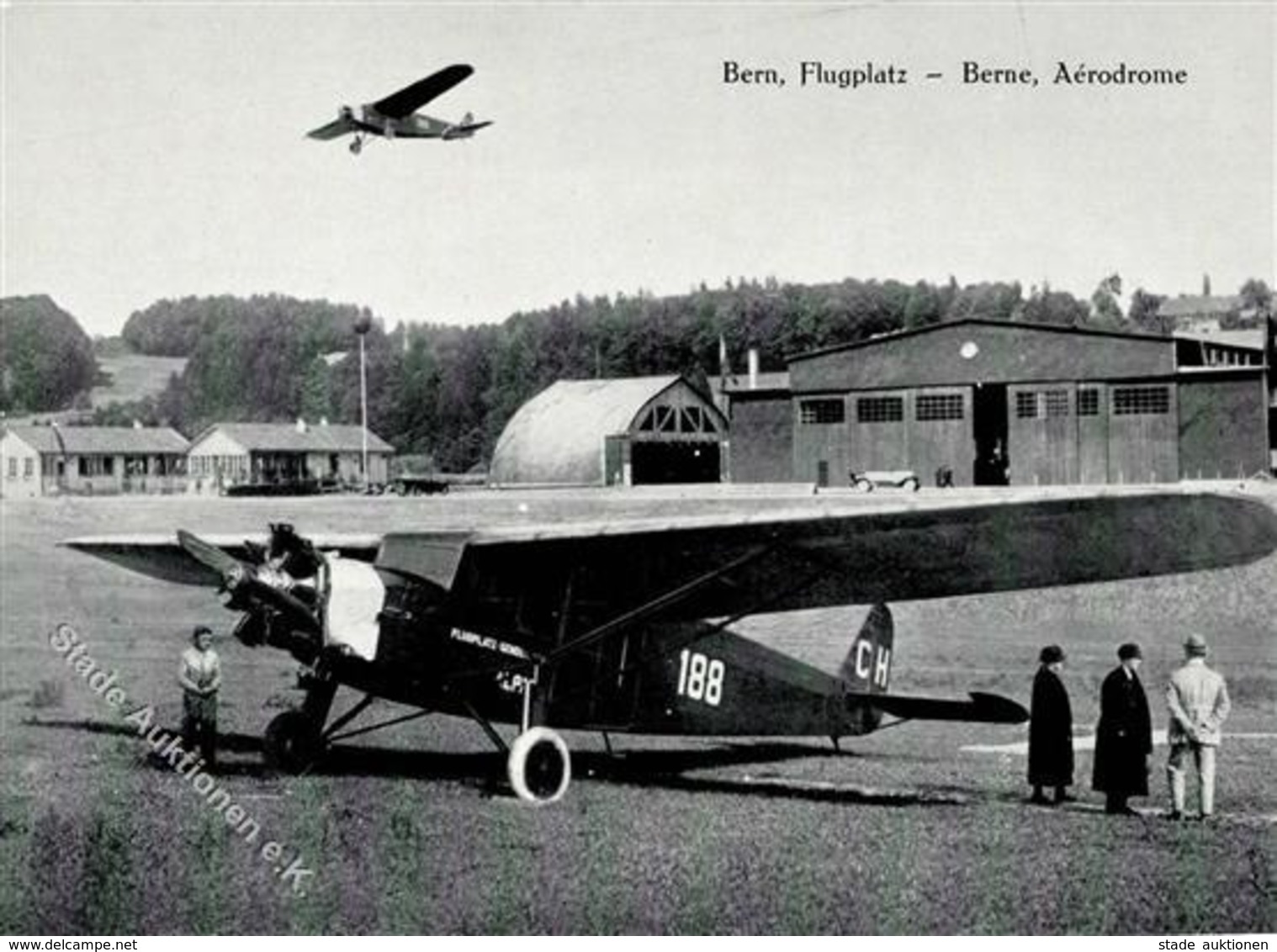 Flughafen Bern (3000) Schweiz Aerodrome I-II (Ecke Abgestoßen) - Airmen, Fliers