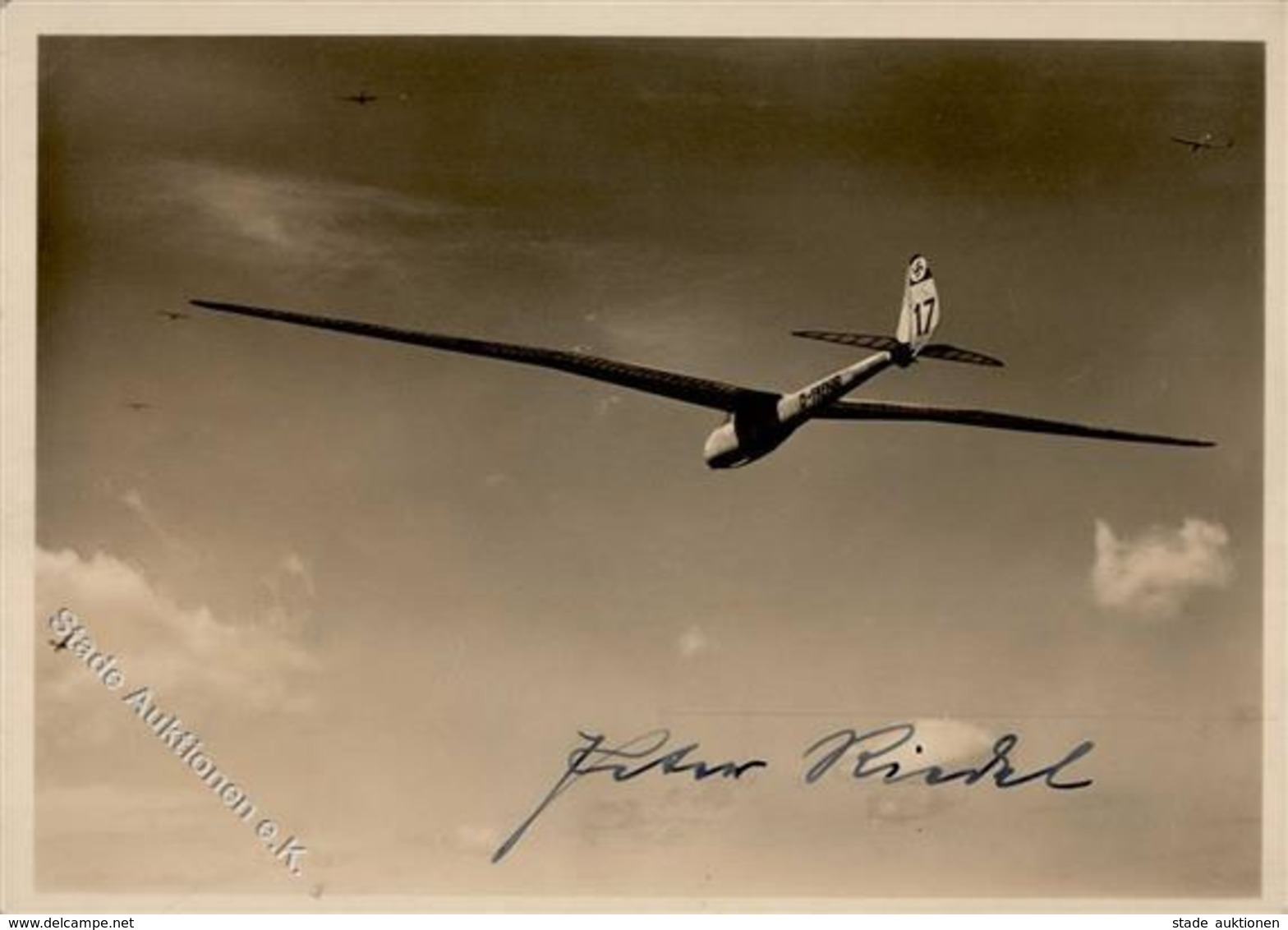 Segelflug WK II Fafnir Unterschrift Peter Riedel Foto AK I-II - Flieger