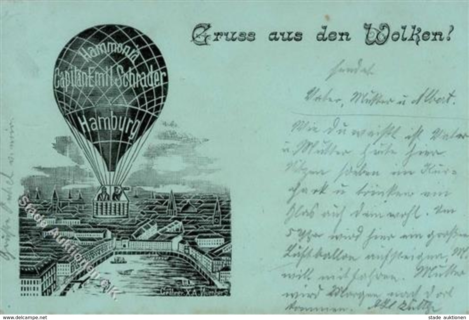 Ballon Hamburg (2000) Hammonia Kapitän Emil Schrader 1898 I-II - Fesselballons