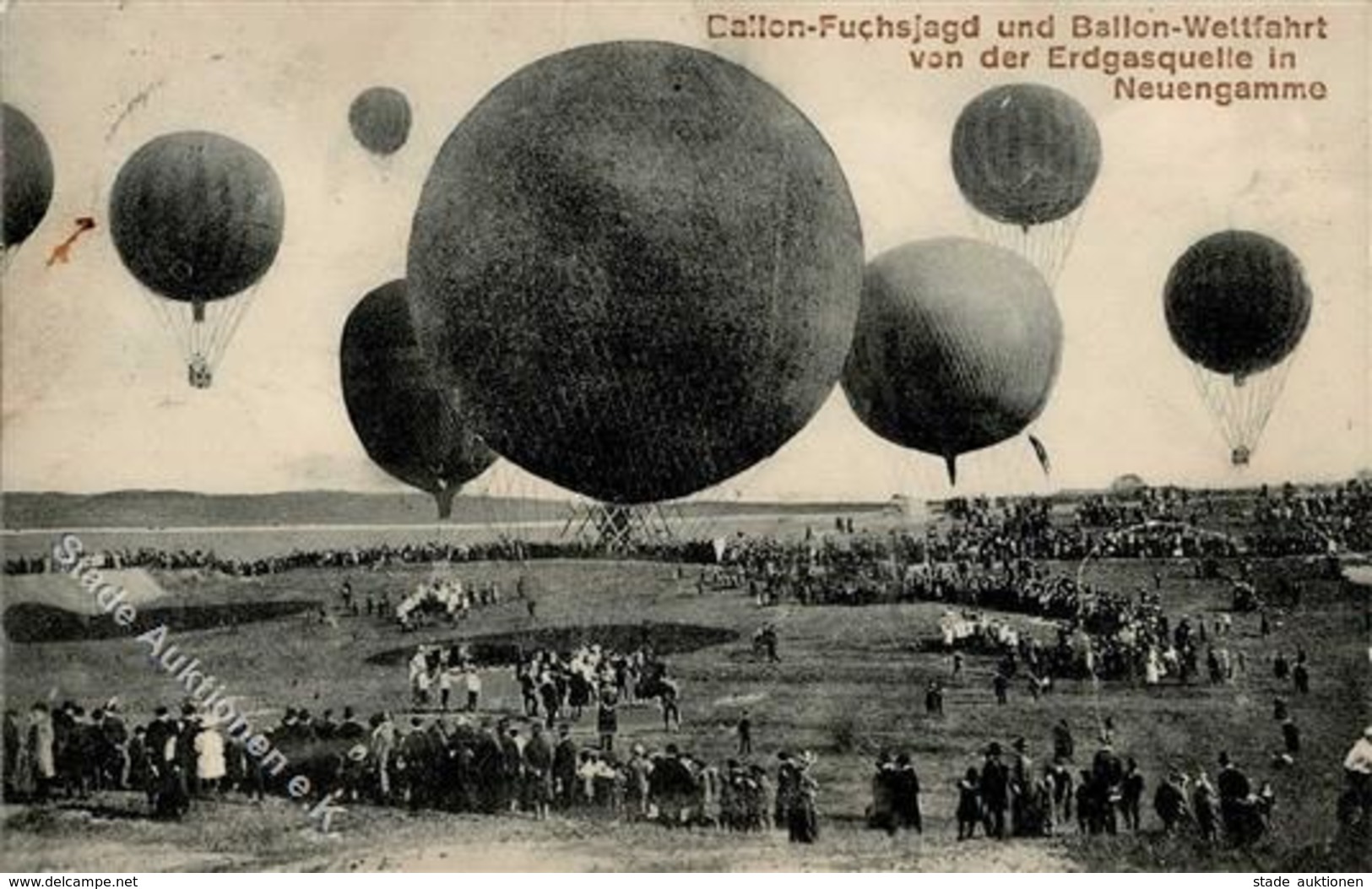 Ballon Neuengamme (2000) Fuchsjagd Und Wettfahrt 1911 I-II (fleckig) - Fesselballons