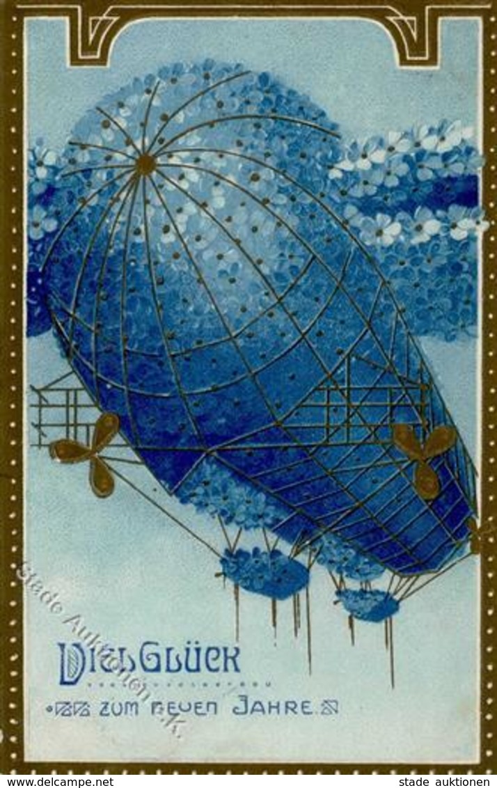Ballon Neujahr  Prägedruck 1915 I-II Bonne Annee - Balloons