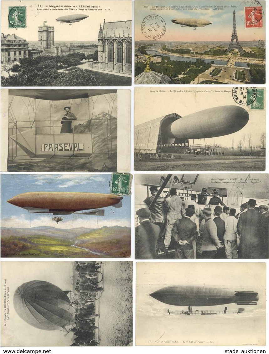 Ballon Und Zeppelin Meist Frankreich Lot Mit 12 Ansichtskarten Vor 1920 I-II Dirigeable - Montgolfières