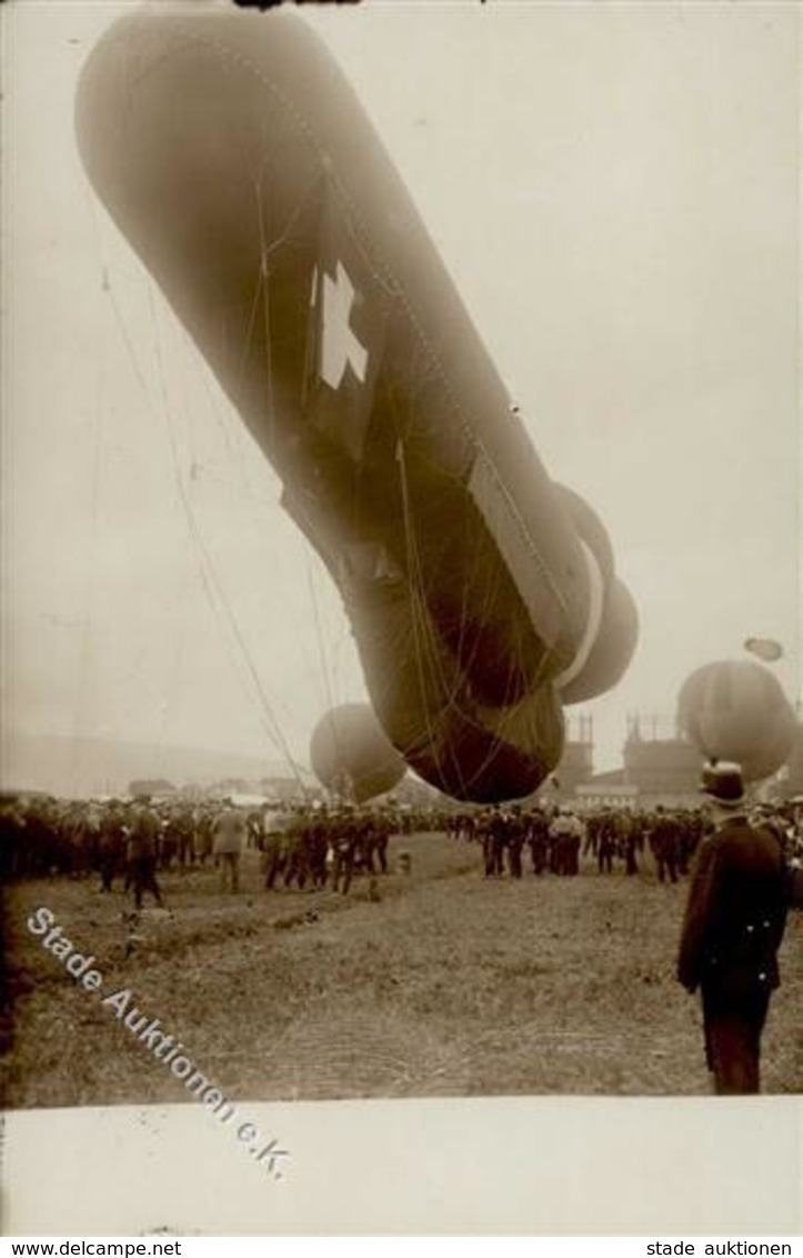 Ballon Zürich (8000) Schweiz Gordon Bennett Wettfliegen 1909 I-II - Fesselballons