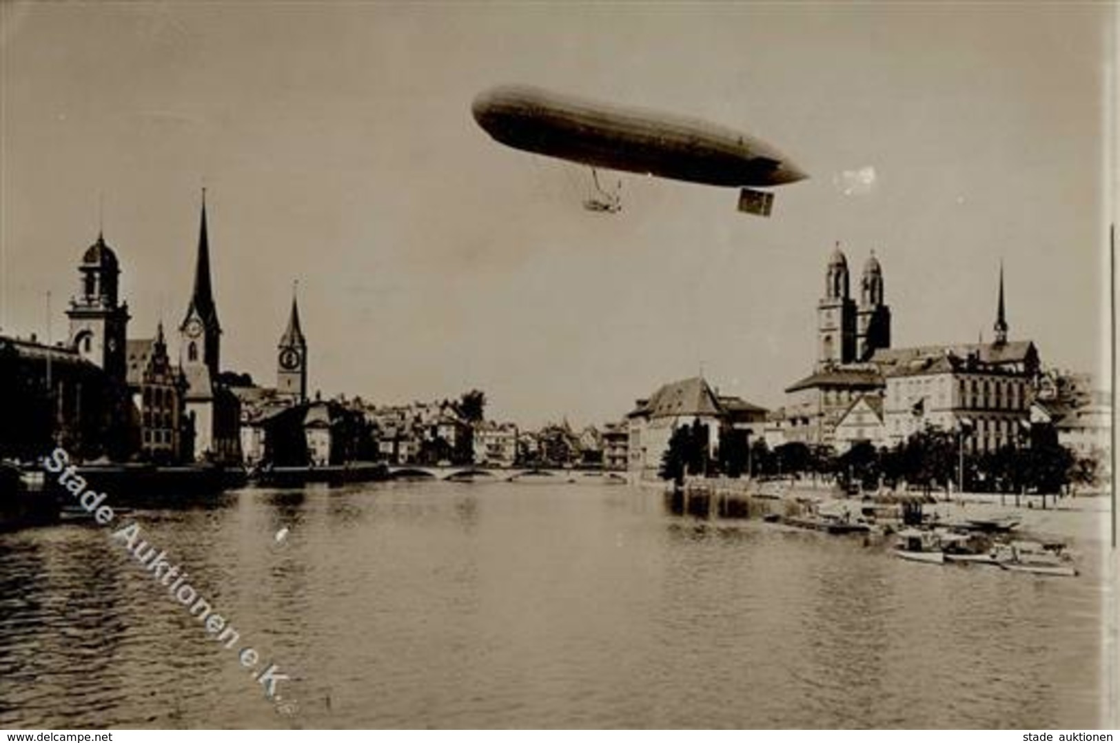 Ballon Zürich (8000) Schweiz Gordon-Bennett-Wettfliegen Foto AK 1909 I-II - Fesselballons