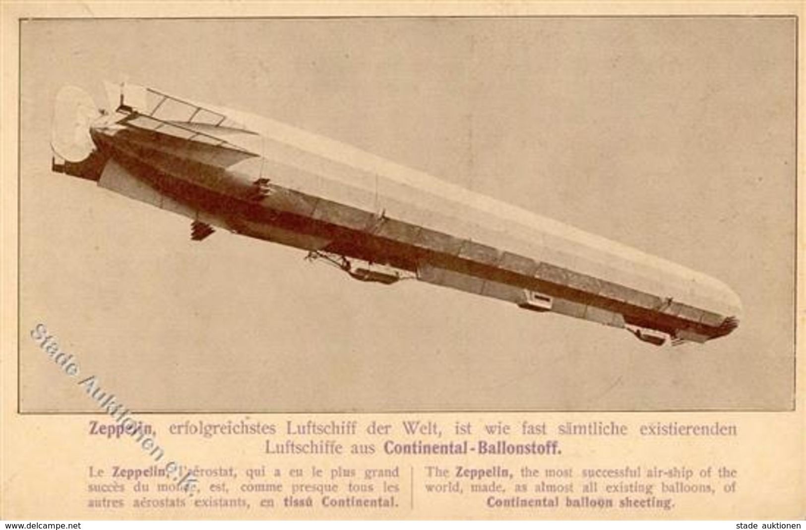Zeppelin Continental Ballonstoff 1912 I-II Dirigeable - Airships