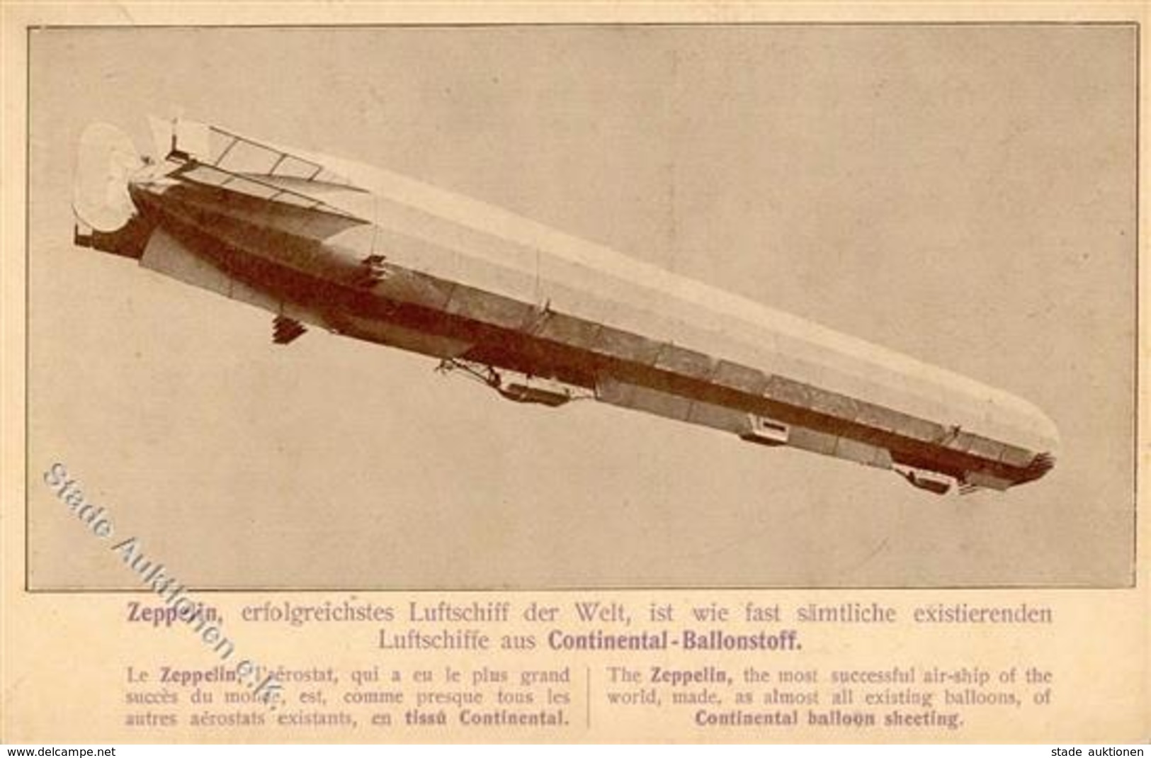 Zeppelin Continental Ballonstoff 1912 I-II Dirigeable - Zeppeline