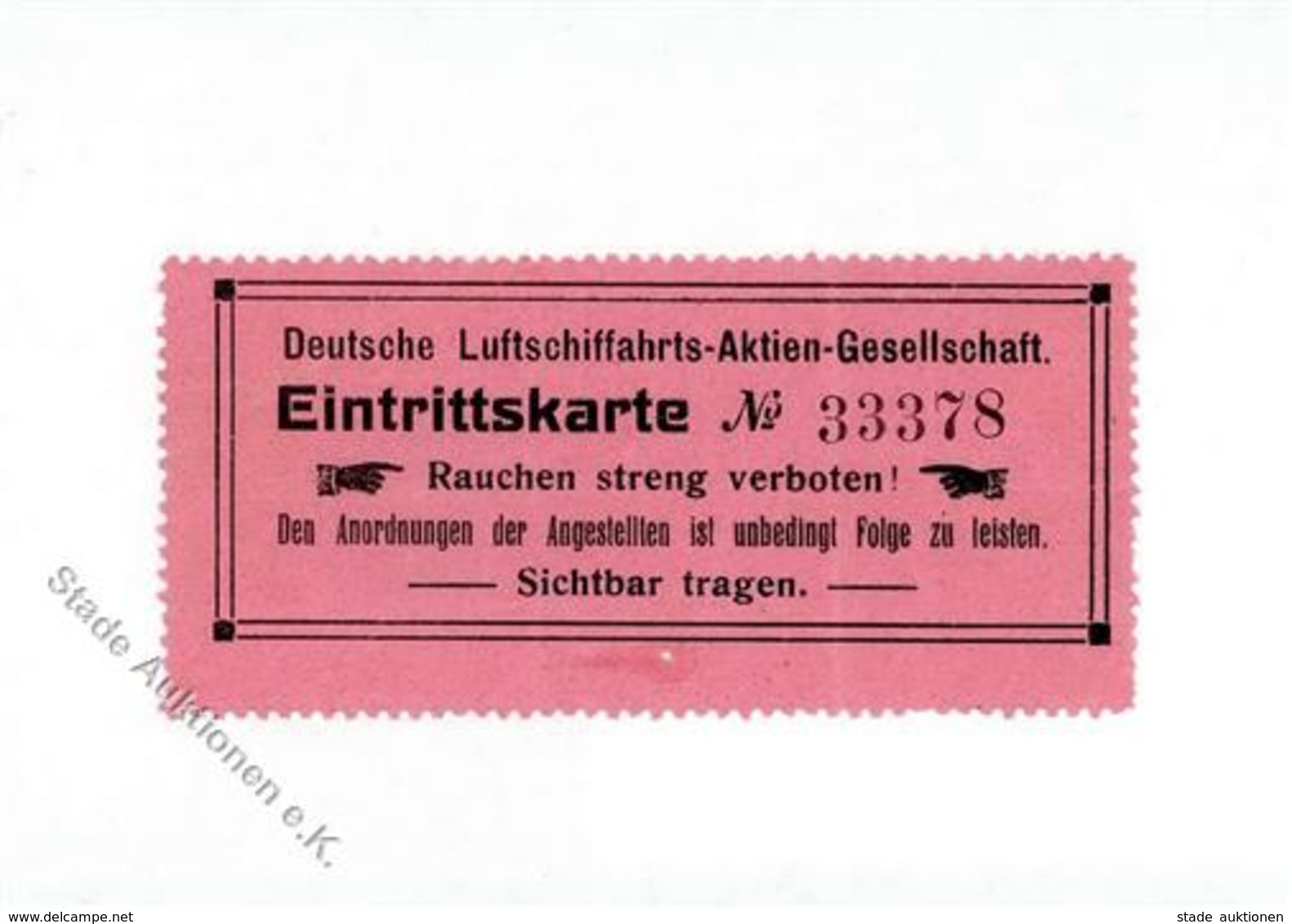 Zeppelin Deutsche Lufftschifffahrts AG Eintrittskarte I-II Dirigeable - Dirigeables