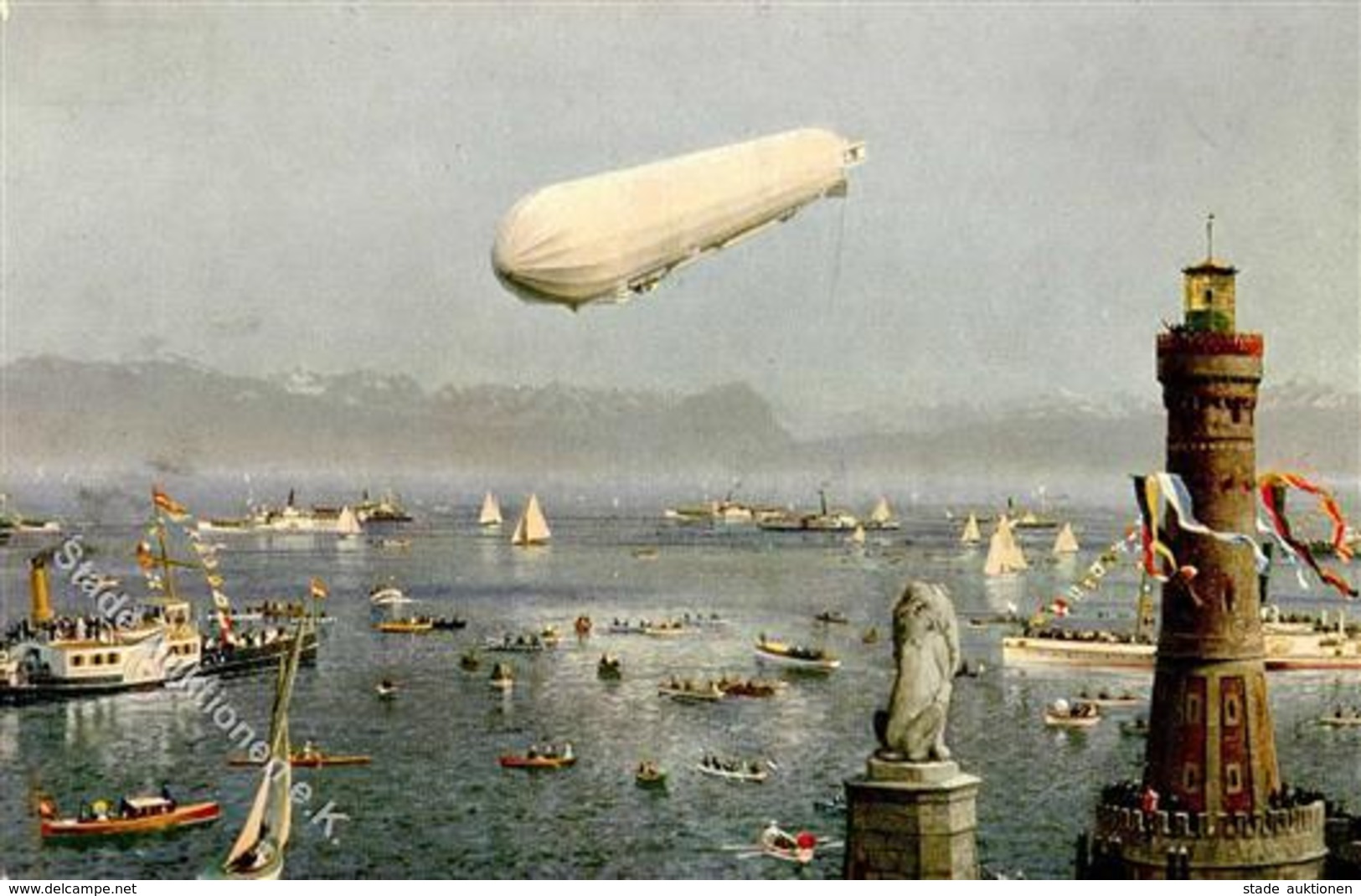 Zeppelin Fahrt Der Reichstagsmmitglieder über Dem Bodensee Ansichtskarte I-II Dirigeable - Airships