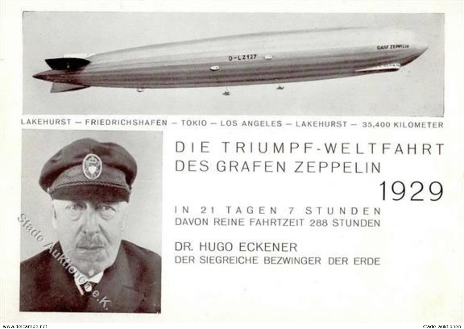 Die TRIUMPF-WELTFAHRT Des GRAFEN ZEPPELIN 1929 - I-II - Airships