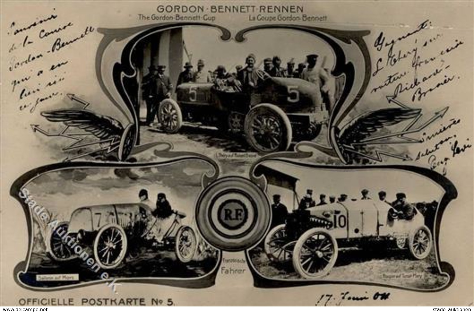 Gordon-Bennett-Rennen Französische Fahrer Salleron Und Rougier Mors Turcat-Mery 1904 I-II - Other & Unclassified