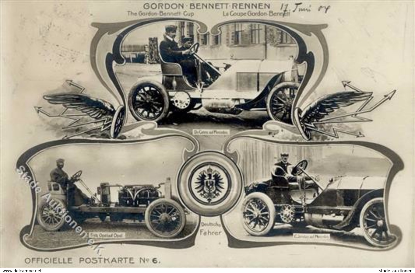 Gordon-Bennett-Rennen Mercedes Opel Rennfahrer Opel, Fritz 1904 I-II (fleckig) - Other & Unclassified