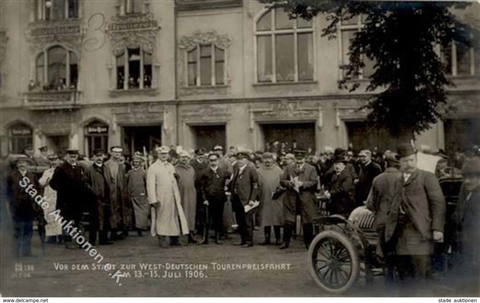 Motorsport Atorennen West-Deutsche Tourenpreisfahrt 1906 Foto AK I-II (Ecken Abgestossen) - Autres & Non Classés