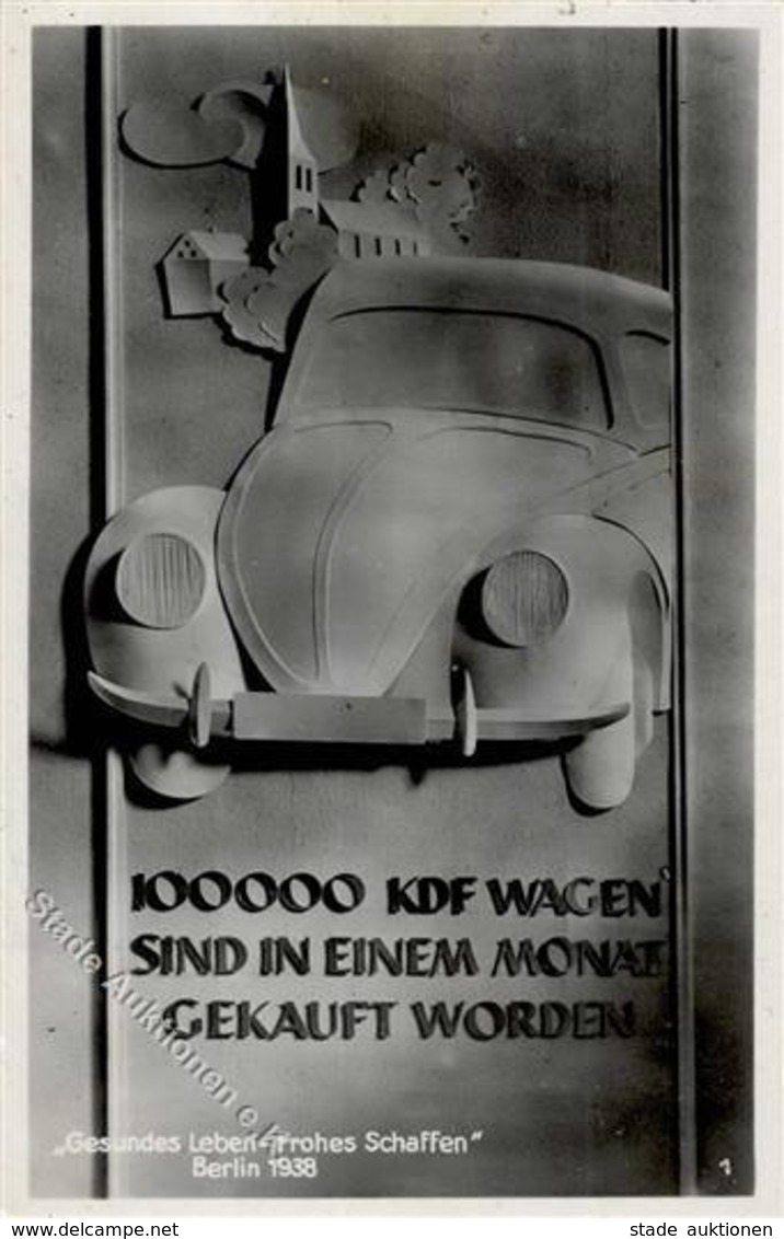 VW - So-Karte -100000 KDF-WAGEN Sind Ibn Einem Monat Gekauft Worden - Berlin 1938-oben Beschnitten!!!, III, S-o" - Other & Unclassified