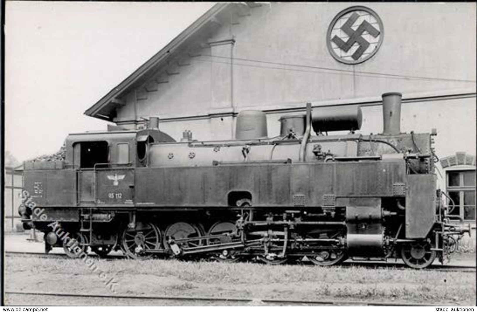 DEUTSCHE REICHSBAHN WK II - Foto-Ak NS-Lokomotive, Hdschrftl. R.P.L. Z 1, Gau Berlin I - Eisenbahnen