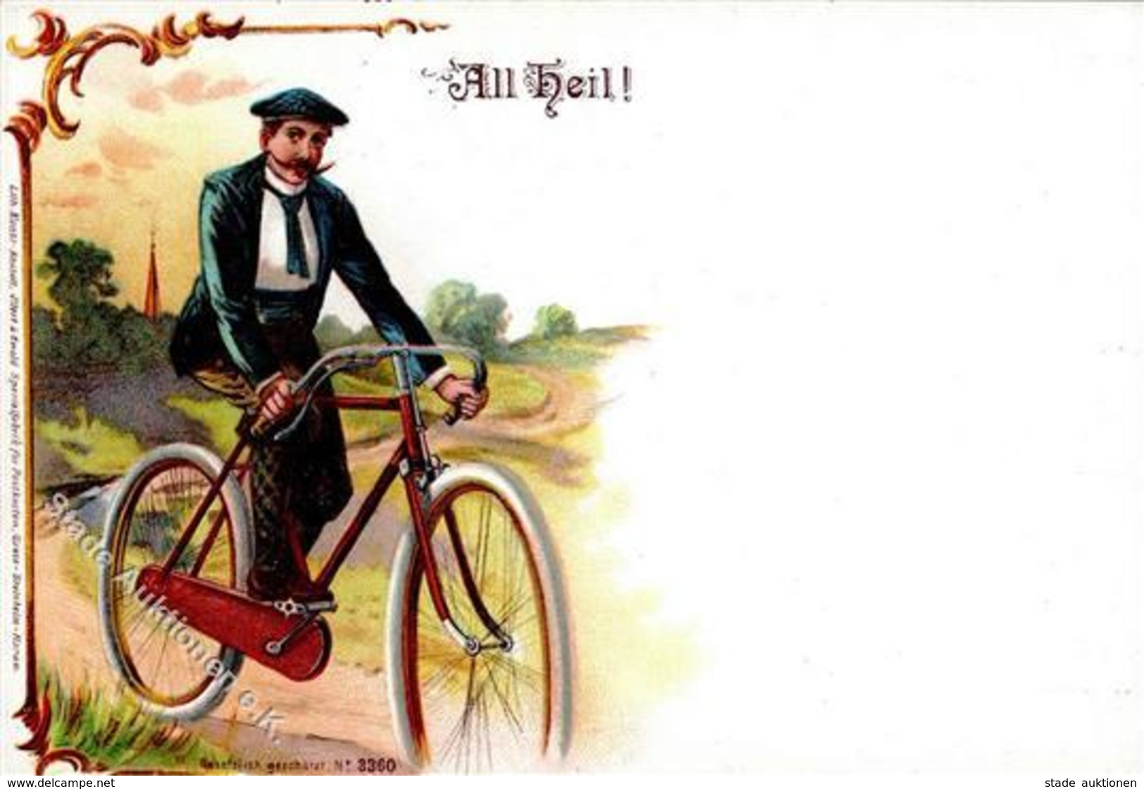 Fahrrad All Heil Litho I- Cycles - Trains