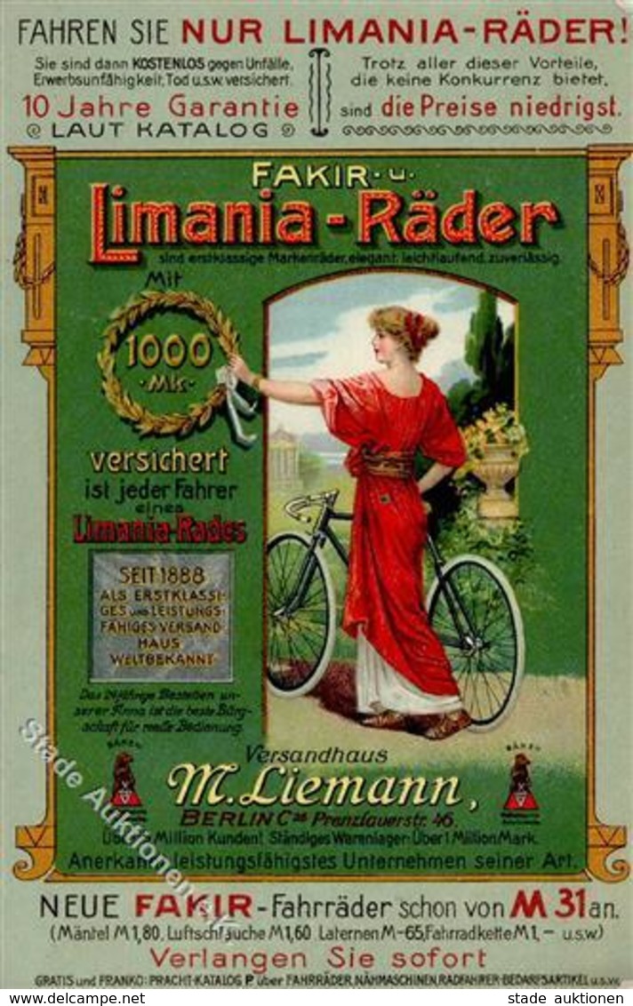 Fahrrad Limania Werbe AK I-II Cycles - Treinen