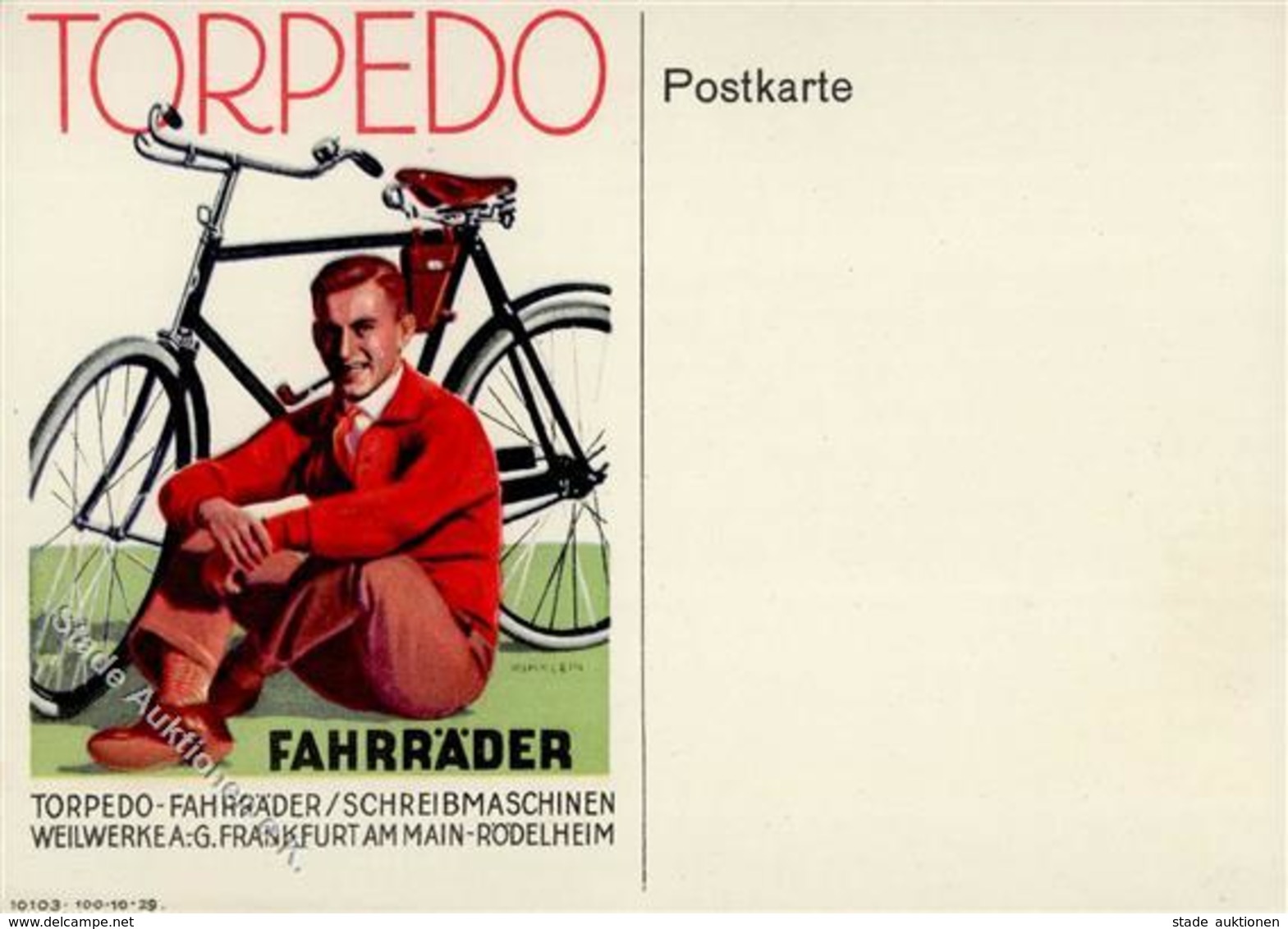 Fahrrad Torpedo Werbe AK I-II (keine Ak-Einteilung) Cycles - Trains