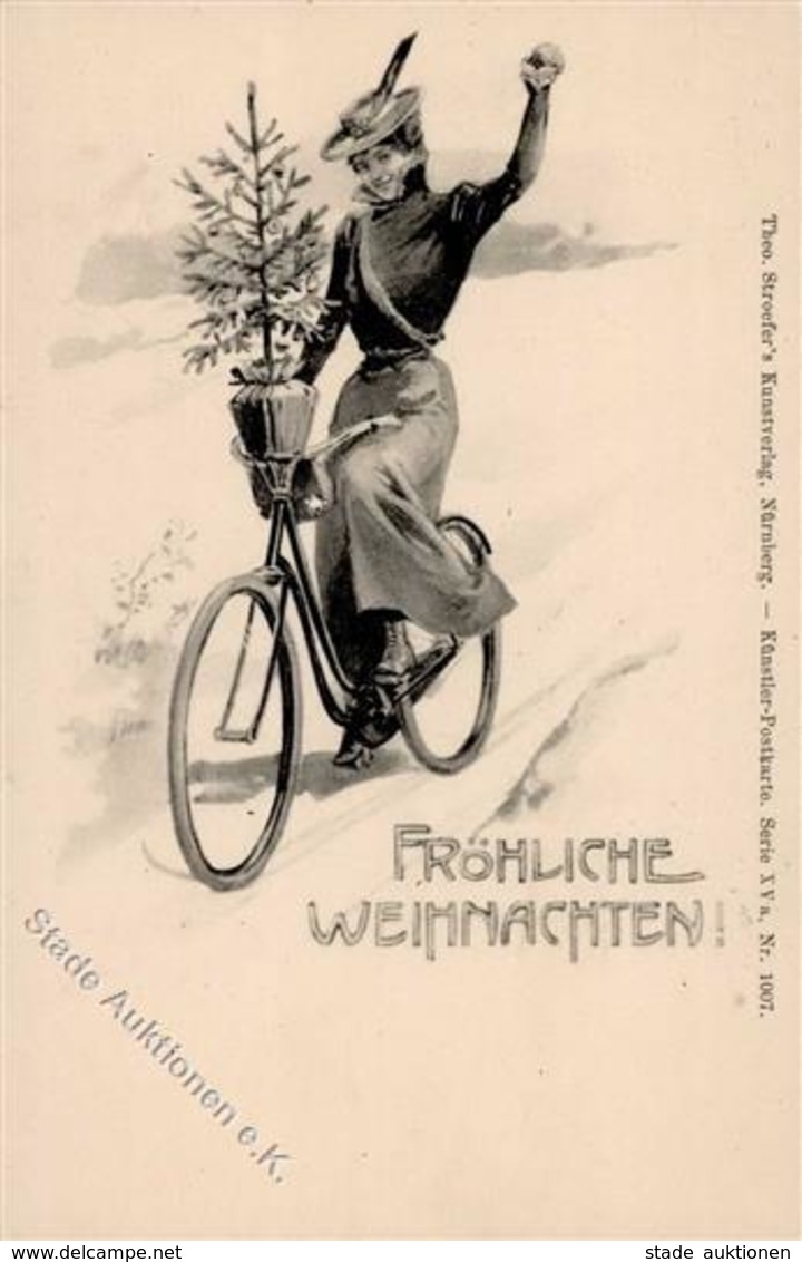 Fahrrad Weihnachten TSN 1007 Künstlerkarte I-II Noel Cycles - Treinen