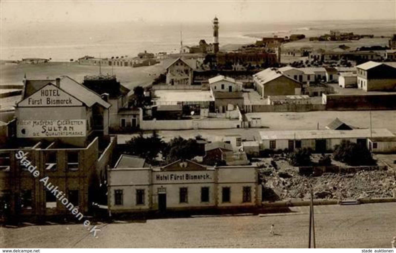 Kolonien Deutsch Südwestafrika Swakopmund Hotel Fürst Bismarck I-II (RS Klebereste) Colonies - Geschichte