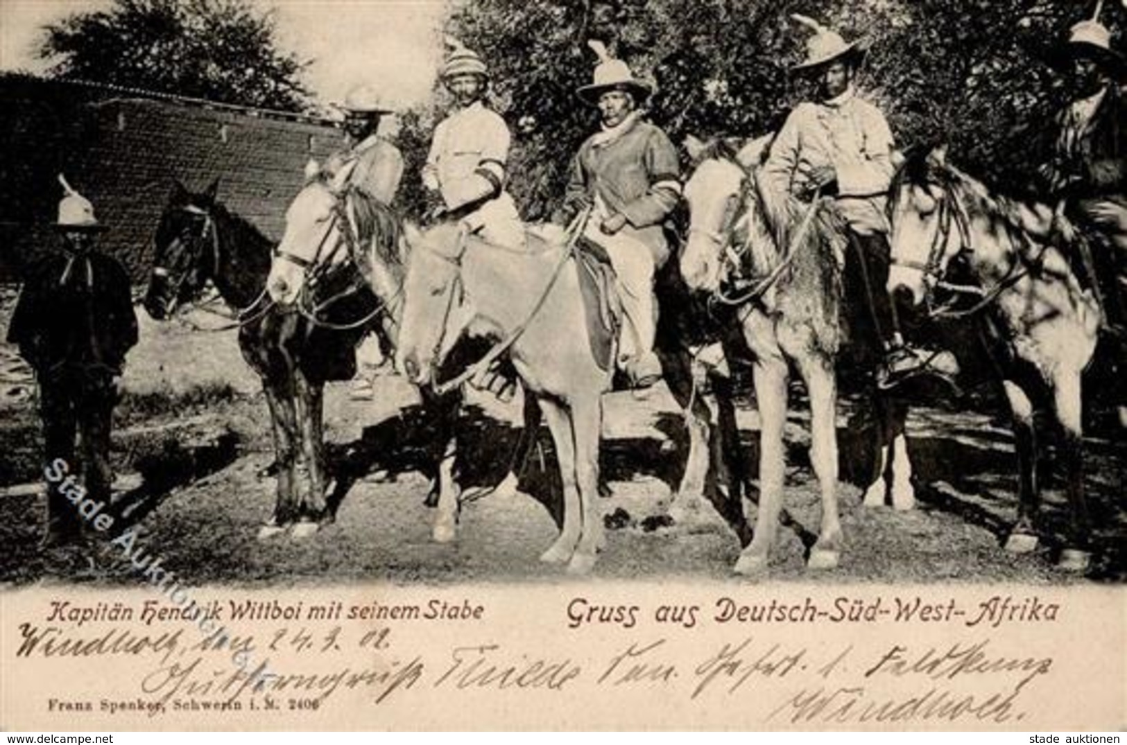 Kolonien Deutsch Südwestafrika Windhoek  Namibia Kapitän Wittboi Mit Seinem Stabe  1902 I-II Colonies - Geschichte