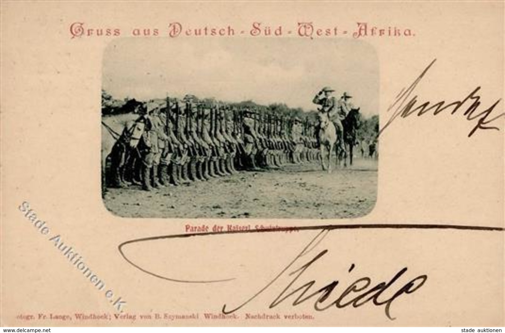 Kolonien Deutsch Südwestafrika Windhoek  Namibia Parade Der Kaiserlichen Schutztruppe 1902 I-II Colonies - History