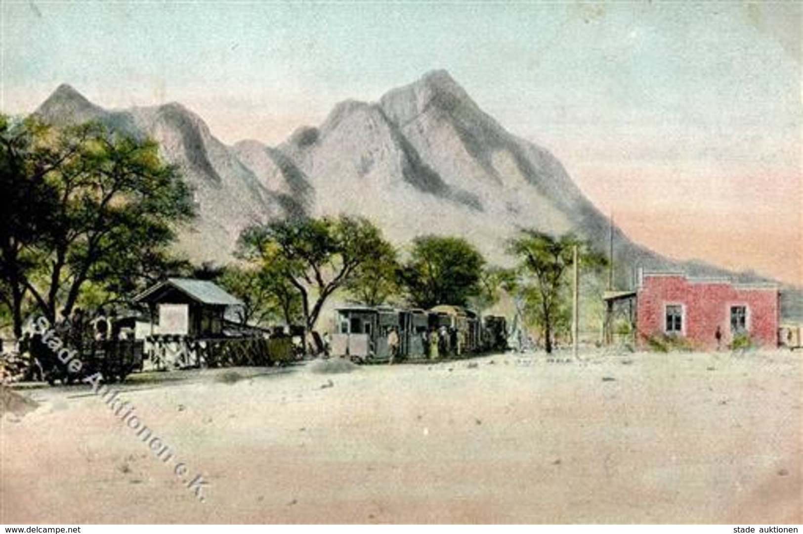 Kolonien Deutsch-Südwestafrika Abbabis Bahnstation Stpl. Lüderitzbucht 21.12.10 I-II Colonies - History