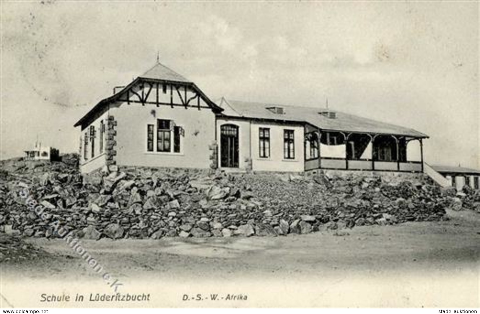 Kolonien Deutsch-Südwestafrika Lüderitzbucht Schule Stpl. Lüderitzbucht 23.10.09 I-II (Eckbug) Colonies - History