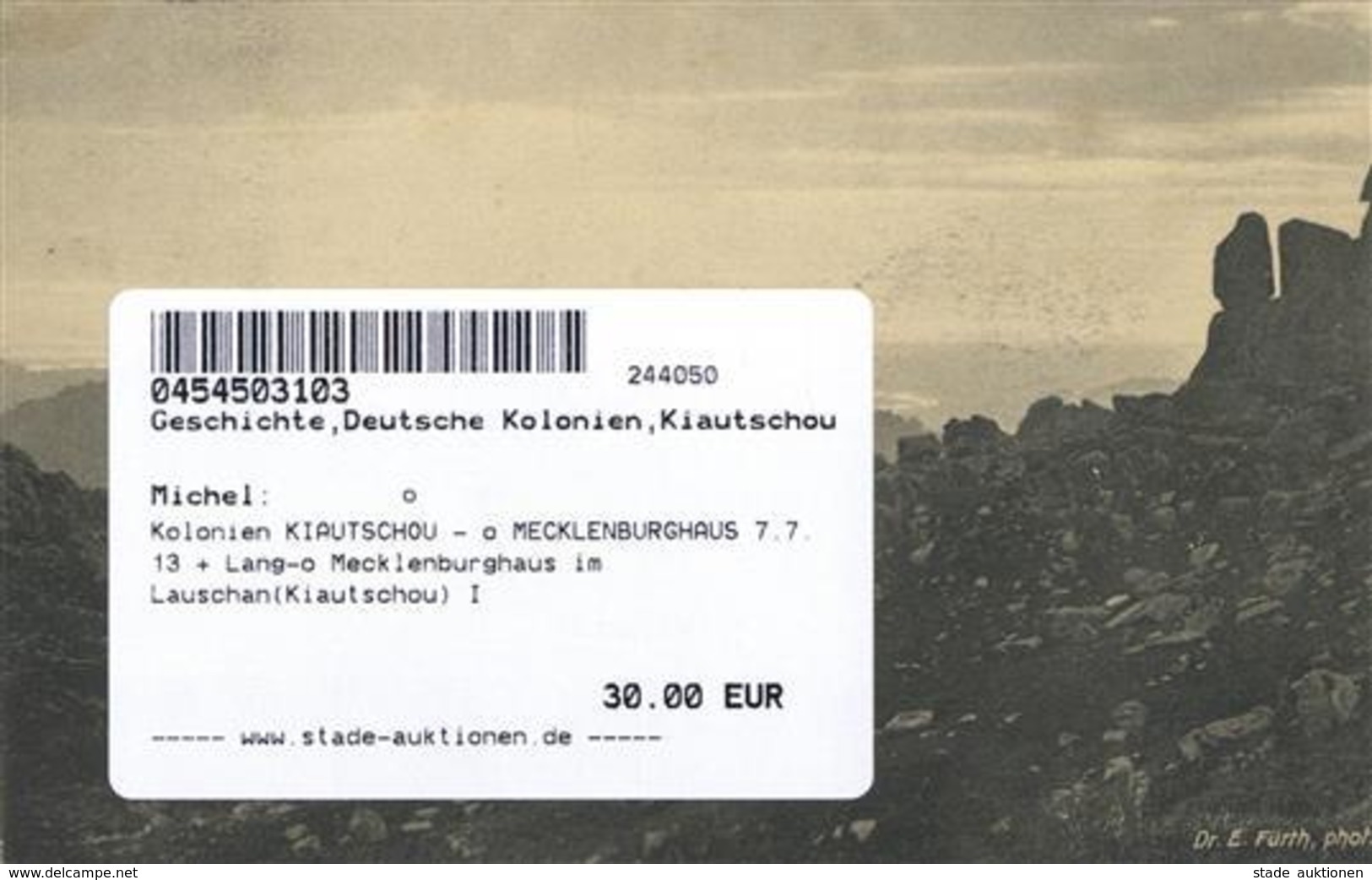Kolonien KIAUTSCHOU - O MECKLENBURGHAUS 7.7.13 + Lang-o Mecklenburghaus Im Lauschan(Kiautschou) I Colonies - Histoire