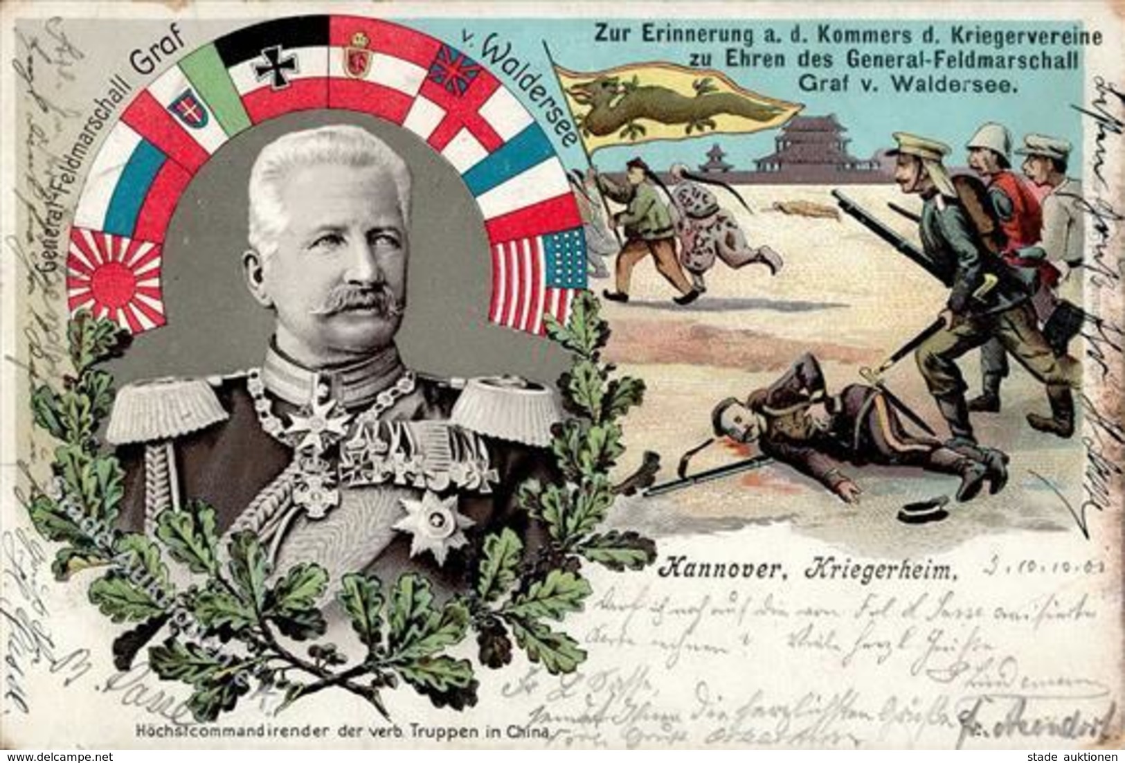 Kolonien Kiautschou General-Feldmarschall Von Waldersee  Lithographie 1901 I-II (Ecken Abgestossen) Colonies - Historia