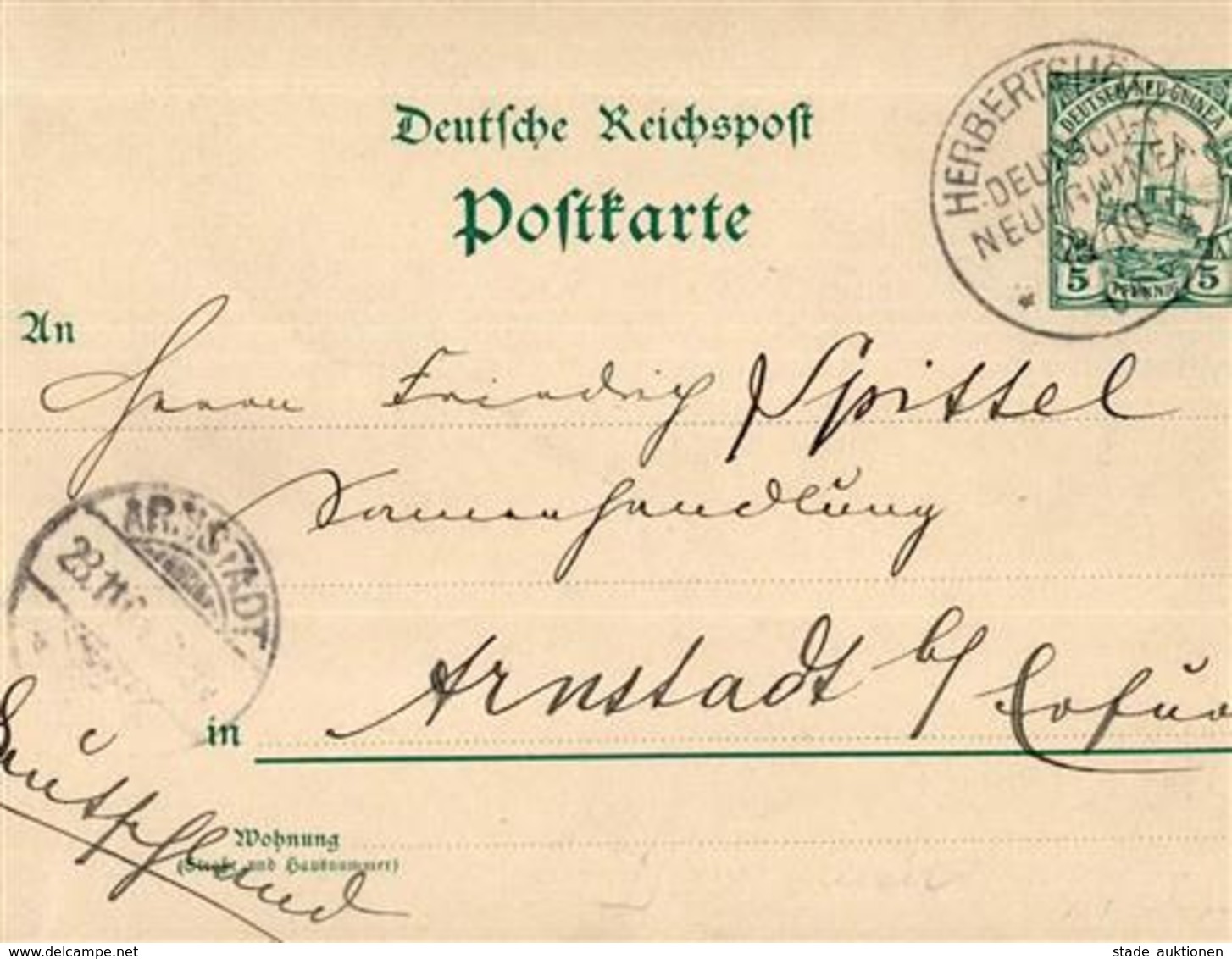 Kolonien Deutsch Neuguinea Kabakon Autograph August Engelhardt Kokosapostel" Stpl. Herbertshöhe 18.10.04 Ganzsache I-II  - Histoire