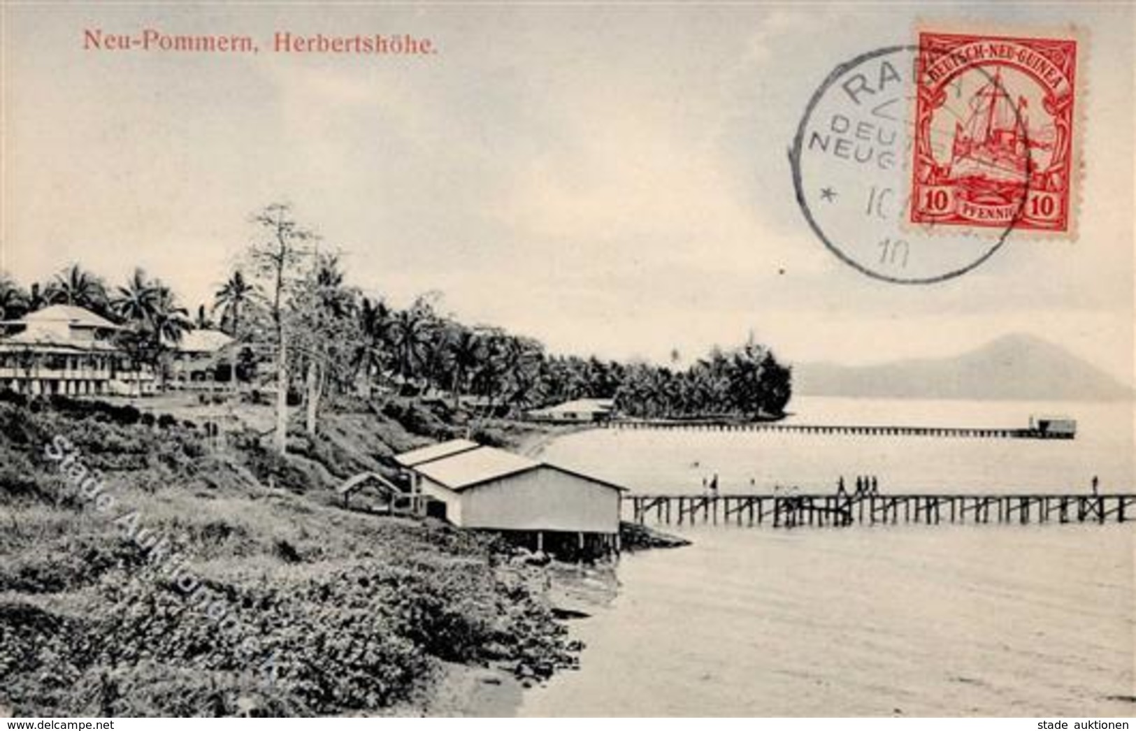 Kolonien Deutsch Neuguinea Neu Pommern Herbsthöhe Stpl. Rabaul 10.6.10 I-II (Ecke Abgestossen) Colonies - Geschichte