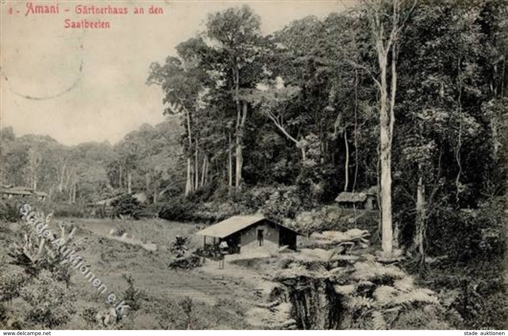 Kolonien Deutsch Ostafrika Amani Gärtnerhaus An Den Saatbeeten 1910 I-II (Marke Entfernt) Colonies - Histoire