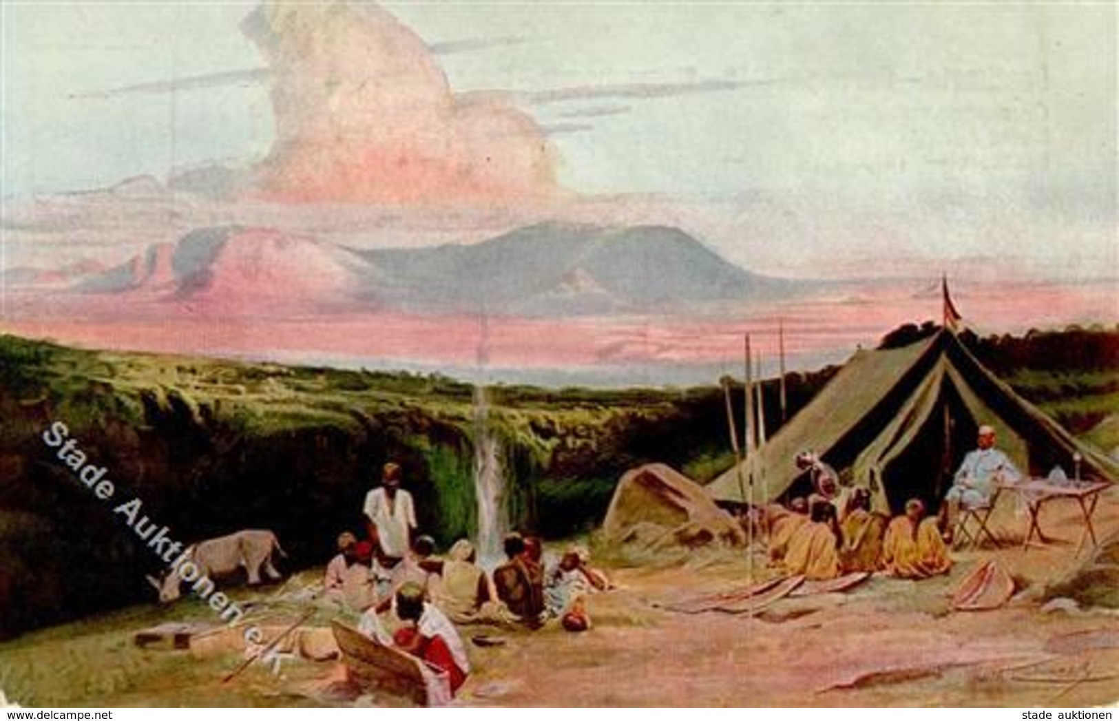 Kolonien Deutsch Ostafrika Blick Vom Kilimandscharo Auf Die Massaisteppe Künstlerkarte I-II Colonies - Histoire