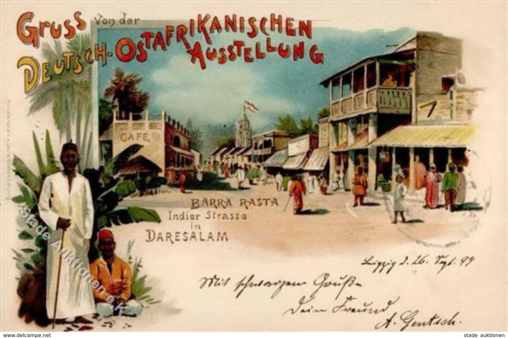 Kolonien Deutsch Ostafrika Dar-es-Salaam Barra Rasta Inder Straße Im Reichsgebiet Gelaufeb 1897 I-II Colonies - Geschichte