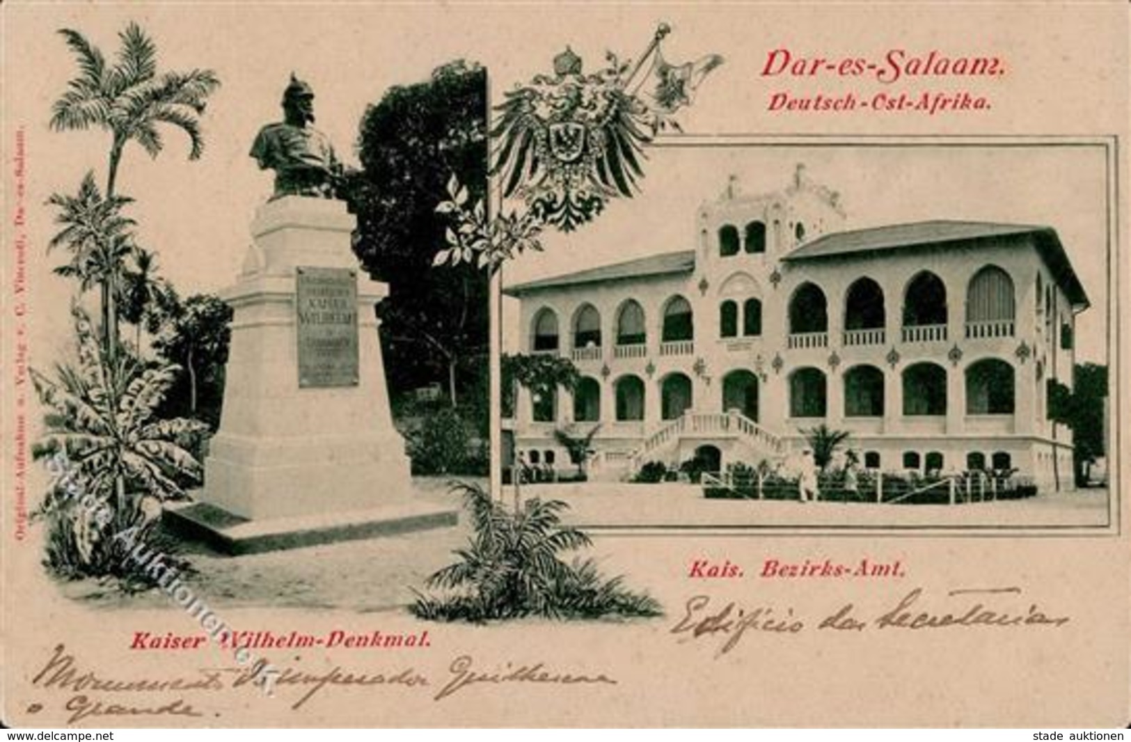 Kolonien Deutsch Ostafrika Dar-es-Salaam Bezirksamt Kaiser Wilhelm Denkmal I-II Colonies - Histoire