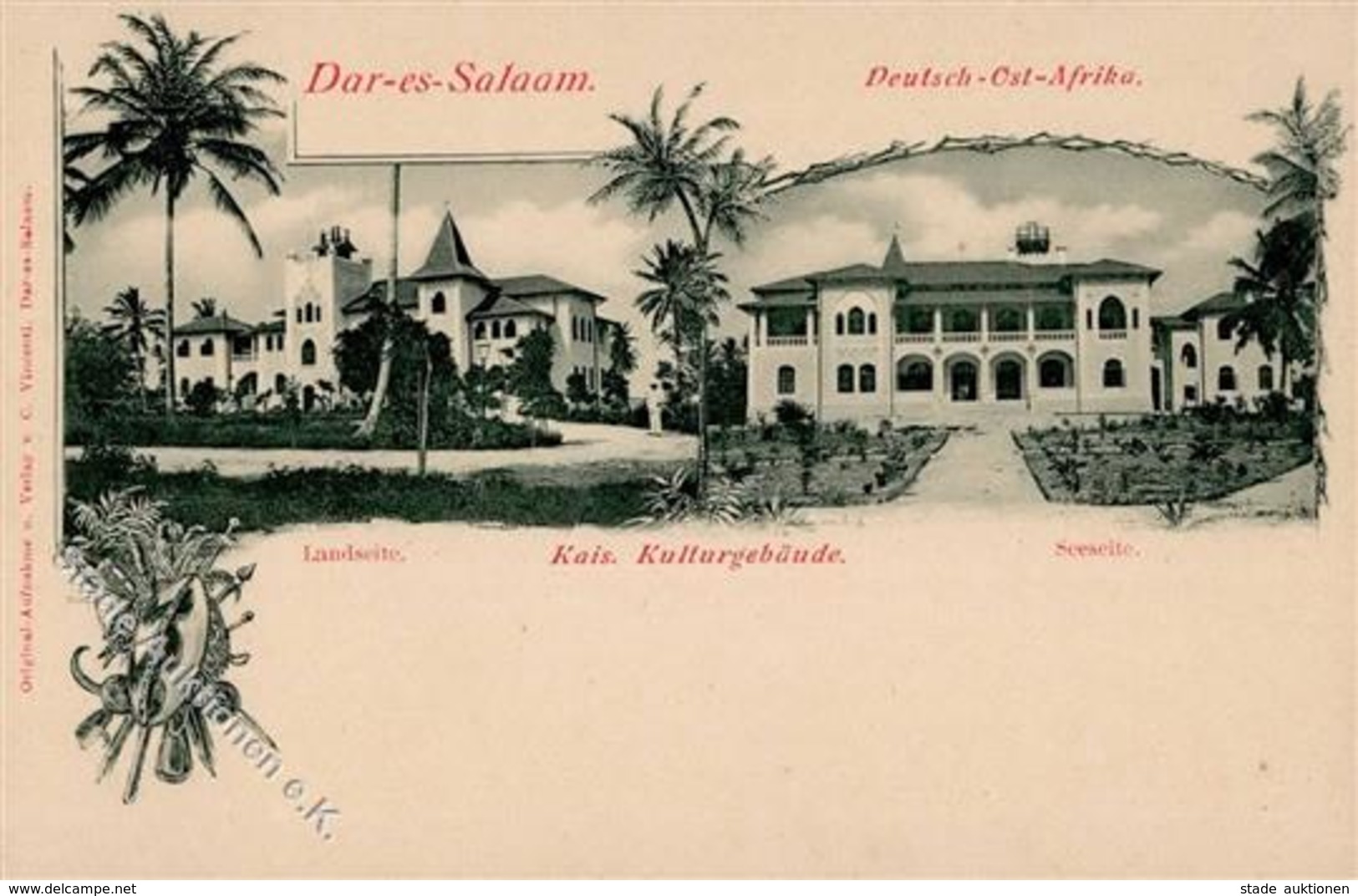 Kolonien Deutsch Ostafrika Dar-es-Salaam Kaiserl. Kulturgebäude I-II Colonies - Geschichte