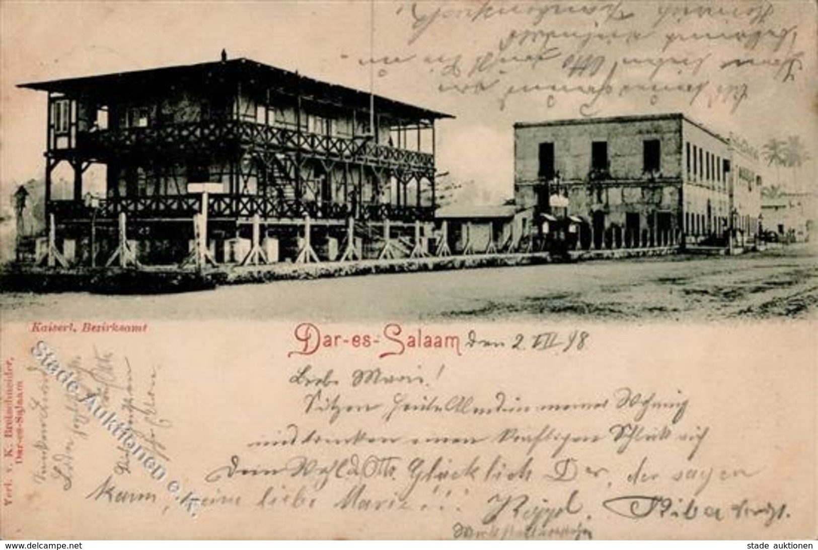 Kolonien Deutsch Ostafrika Dar-es-Salaam Kaisl. Bezirksamt 1898 I-II Colonies - History