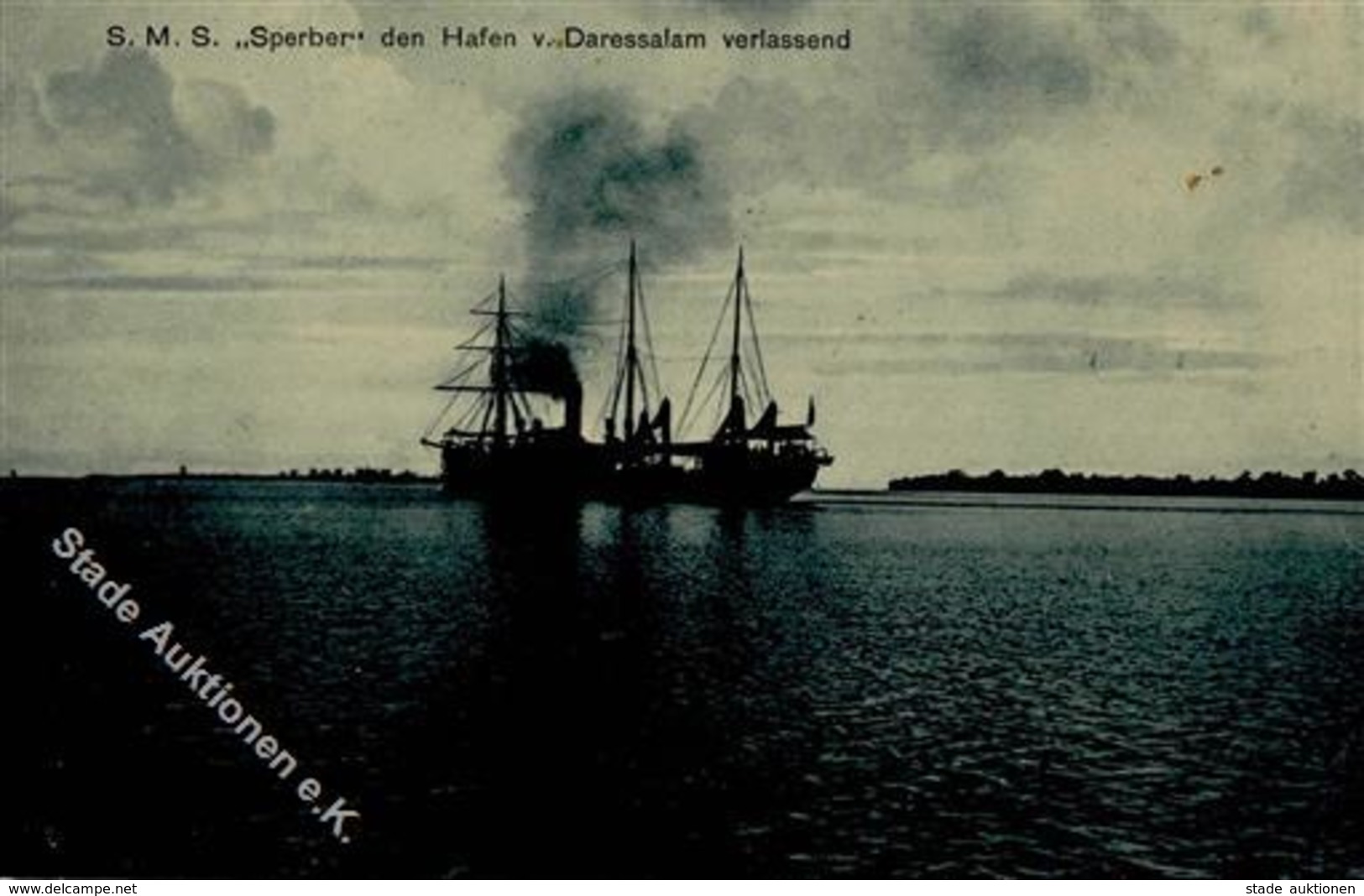 Kolonien Deutsch Ostafrika Dar-es-Salaam SMS Sperber Den Hafen Verlassend 1912 I-II Colonies - Histoire