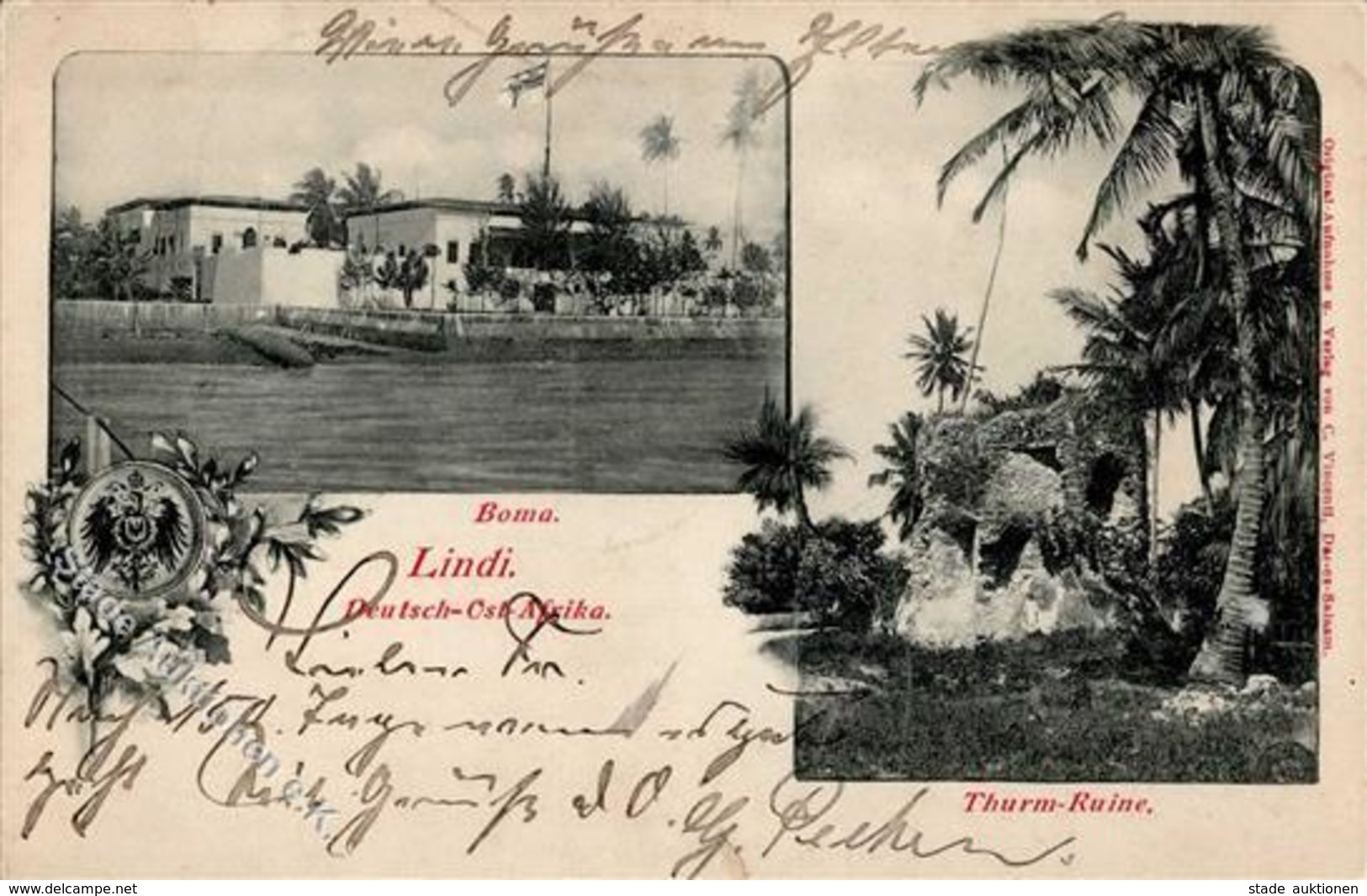 Kolonien Deutsch Ostafrika Lindi Boma Thurm Ruine 1906 I-II Colonies - History