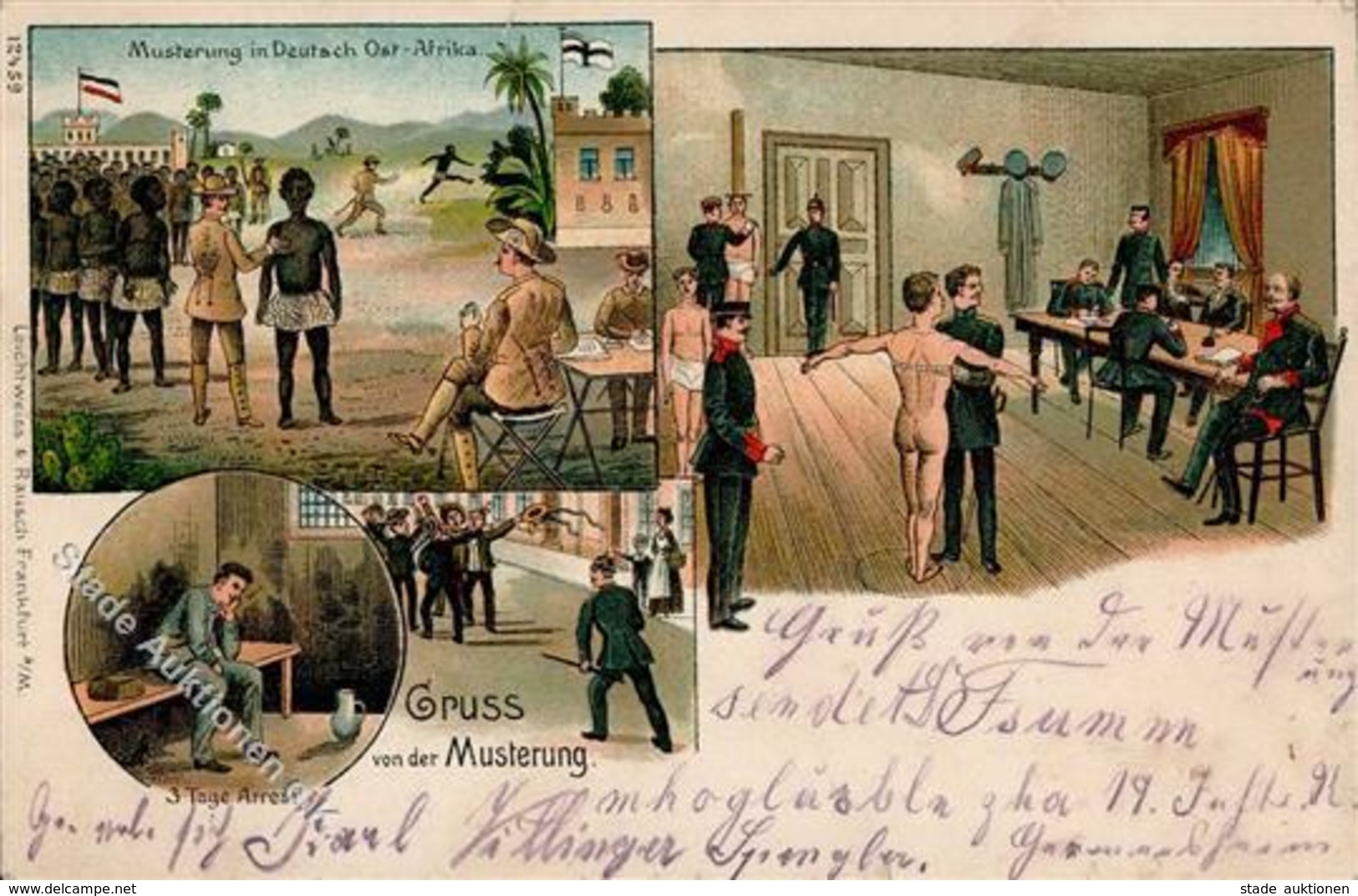 Kolonien Deutsch Ostafrika Musterung Lithographie 1910 I-II Colonies - Histoire