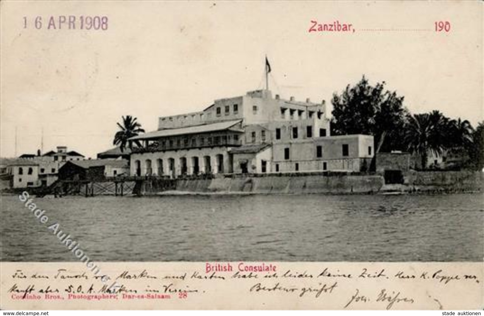 Kolonien Deutsch Ostafrika Zanzibar Britisches Konsulat I-II (Marke Entfernt) Colonies - Histoire