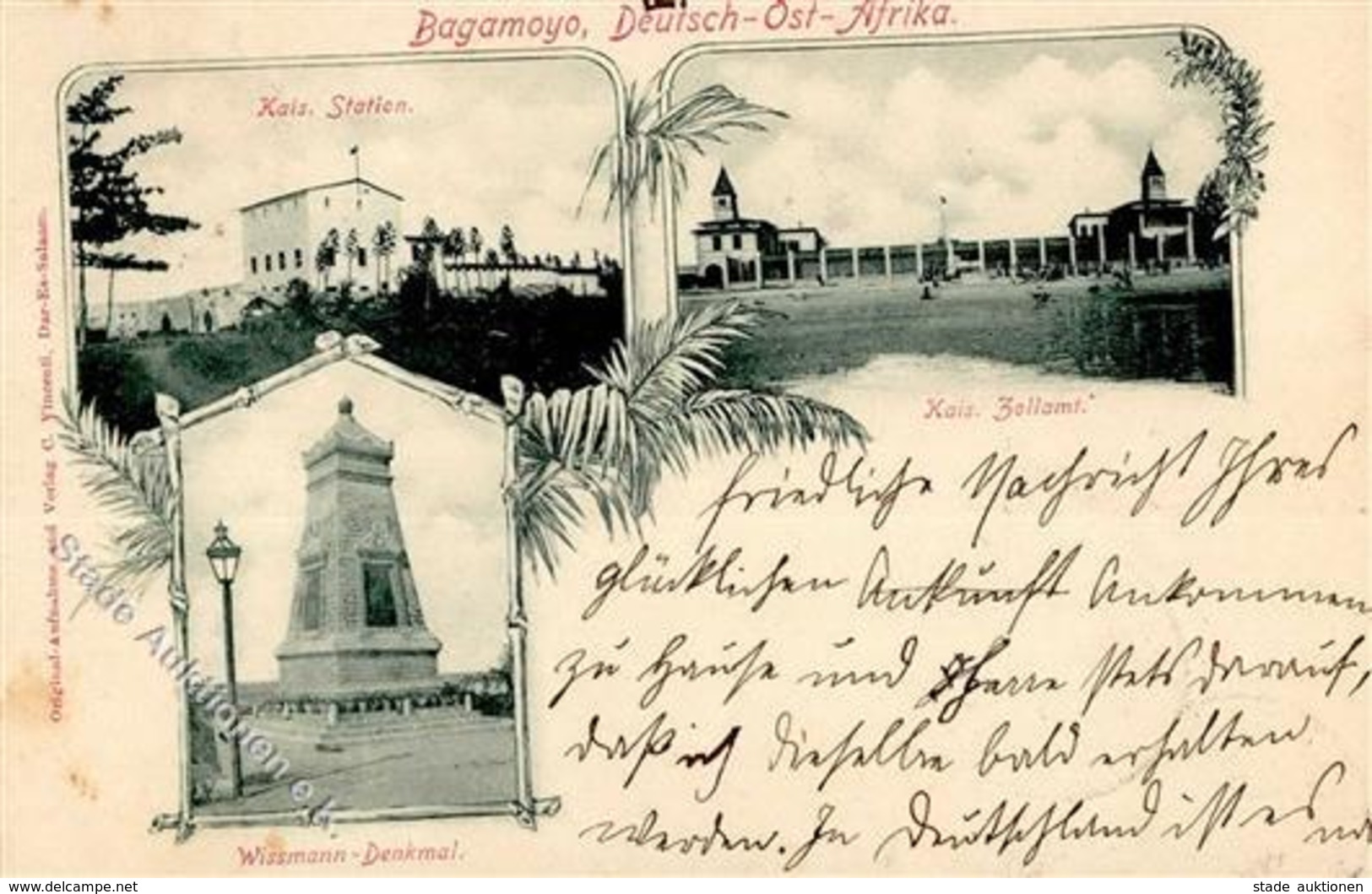 Kolonien Deutsch-Ostafrika Bagamoyo Stpl. Bagamoyo 19.5.00 U. Dar-es-Salam 31.5.00 I-II (fleckig)" Colonies - Histoire