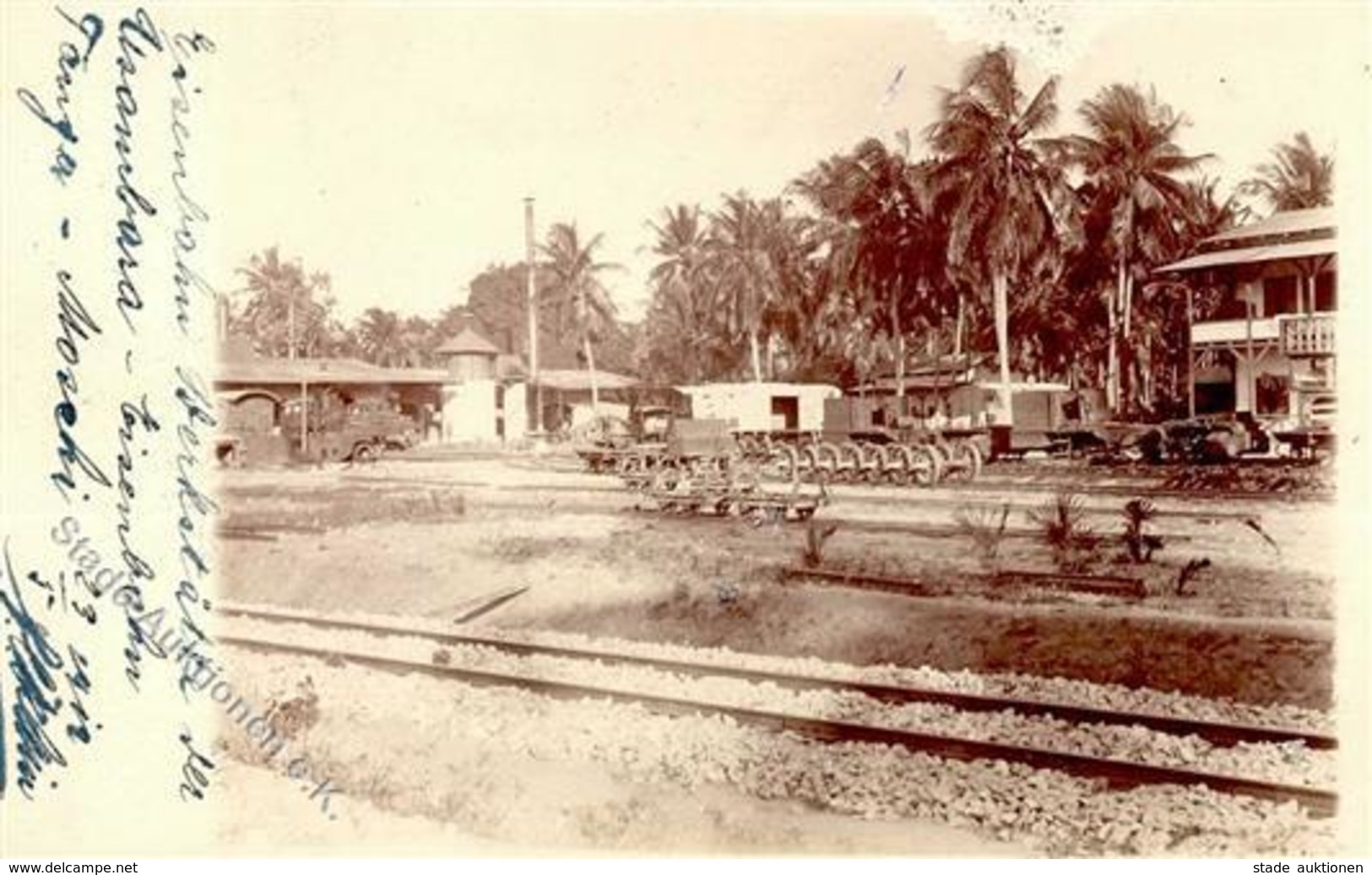 Kolonien Deutsch-Ostafrika Tanga Usambara Eisenbahn Stpl. Tanga 7.6.12. I-II (fleckig) Chemin De Fer Colonies - Geschichte